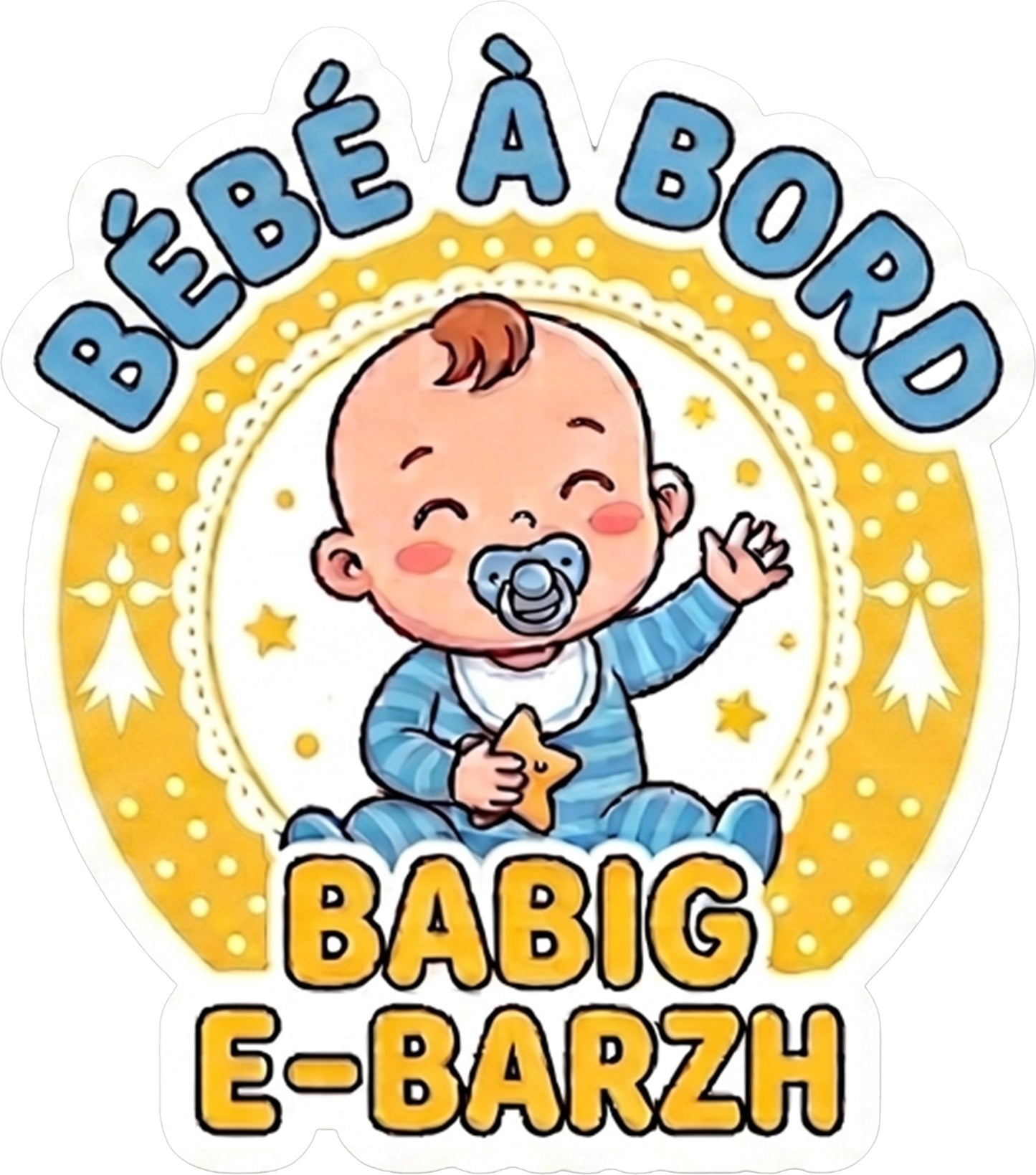 Autocollant Bébé à Bord Breton – Babig e-Barzh | Sticker Voiture Bevet Breizh Bevet Breizh