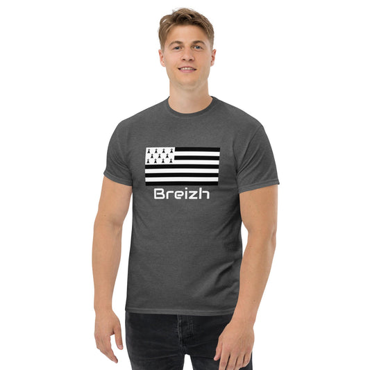T-shirt Gwenn Ha Du Breizh pour homme t-shirt Bevet Breizh Gris Foncé Chiné S