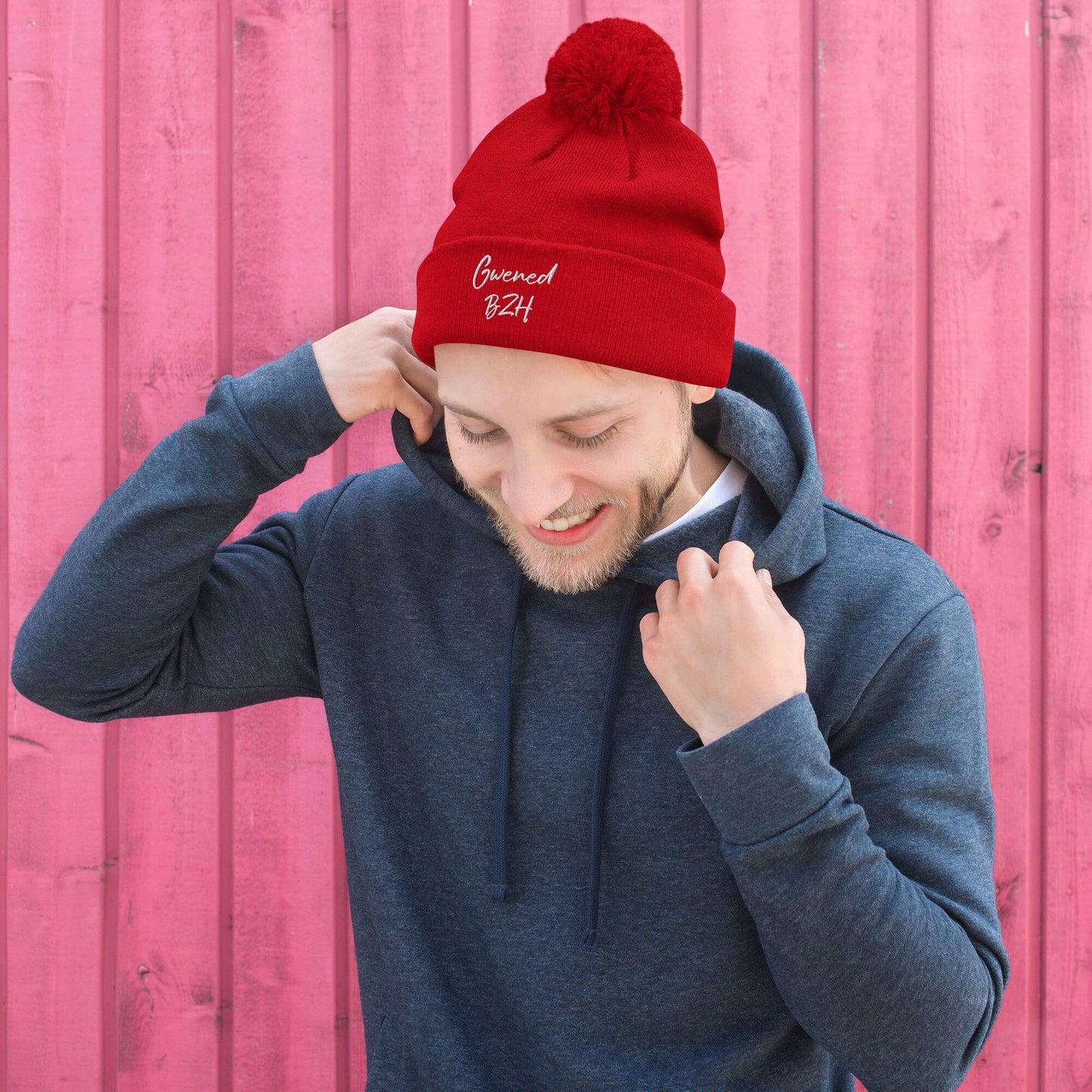 Bonnet à Pompon Gwened BZH Bevet Breizh Rouge
