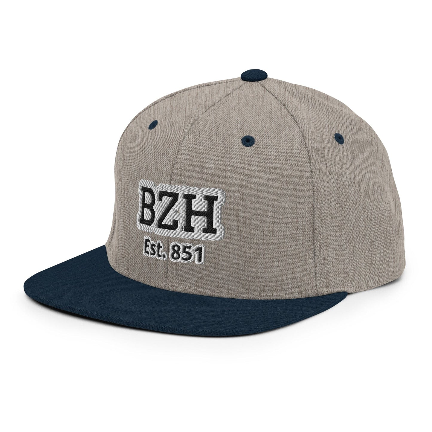 Casquette ''Snapback'' BZH Est. 851 Bevet Breizh Gris Chiné / Bleu Marine