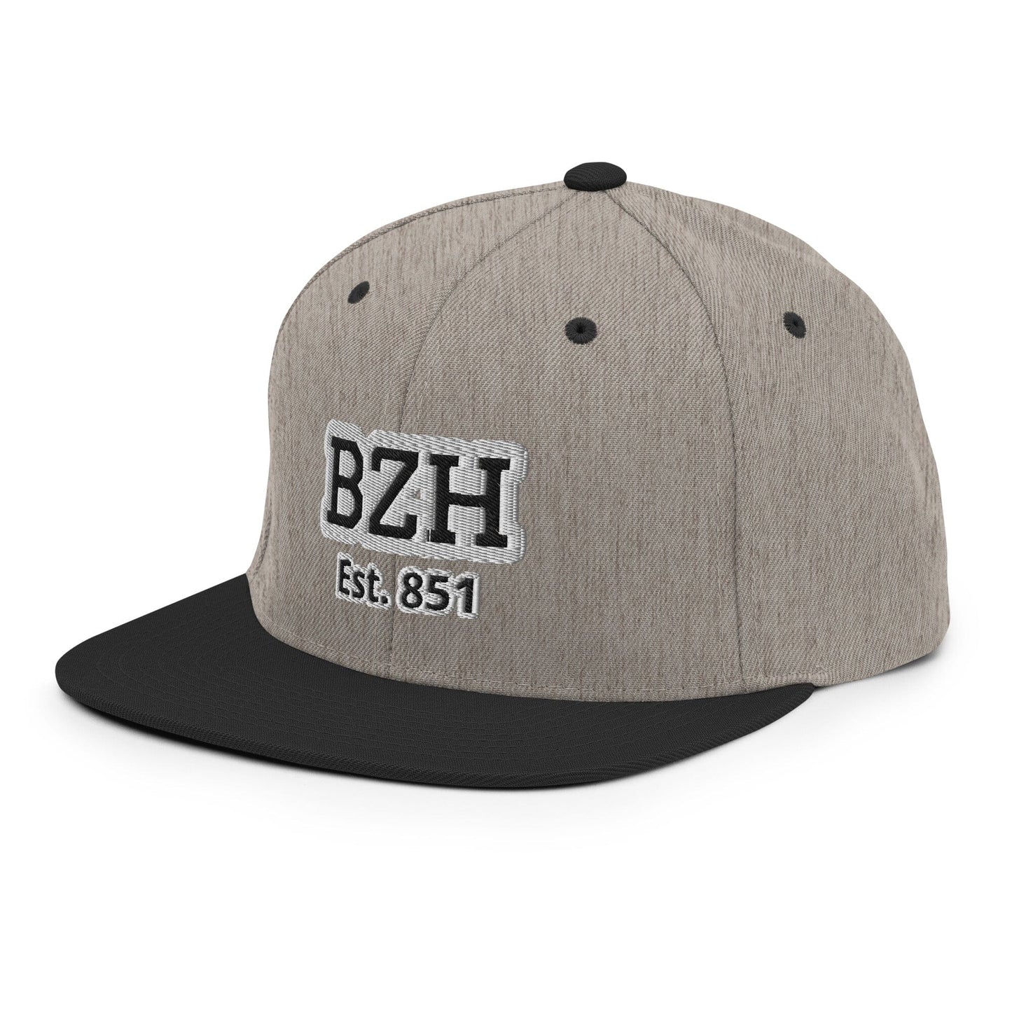 Casquette ''Snapback'' BZH Est. 851 Bevet Breizh Gris Chiné / Noir