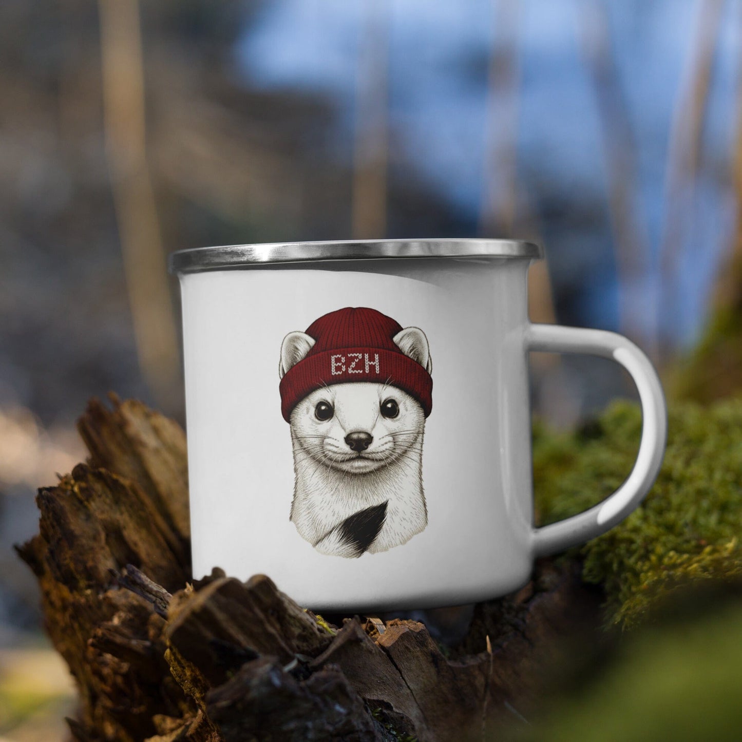 Mug émaillé Hermine BZH tasses Bevet Breizh