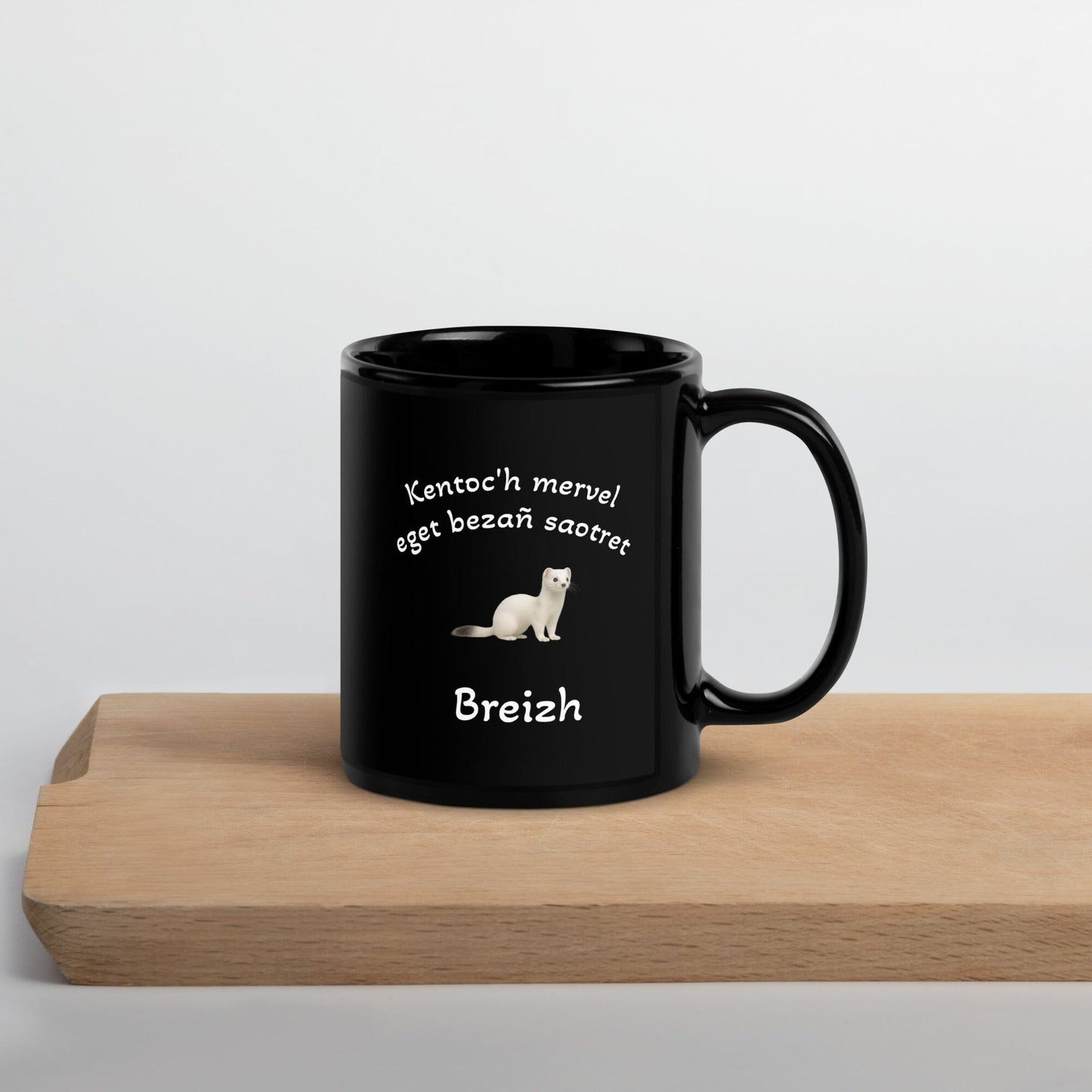 Mug noir Kentoc'h mervel eget bezañ saotret mugs Bevet Breizh 330ml