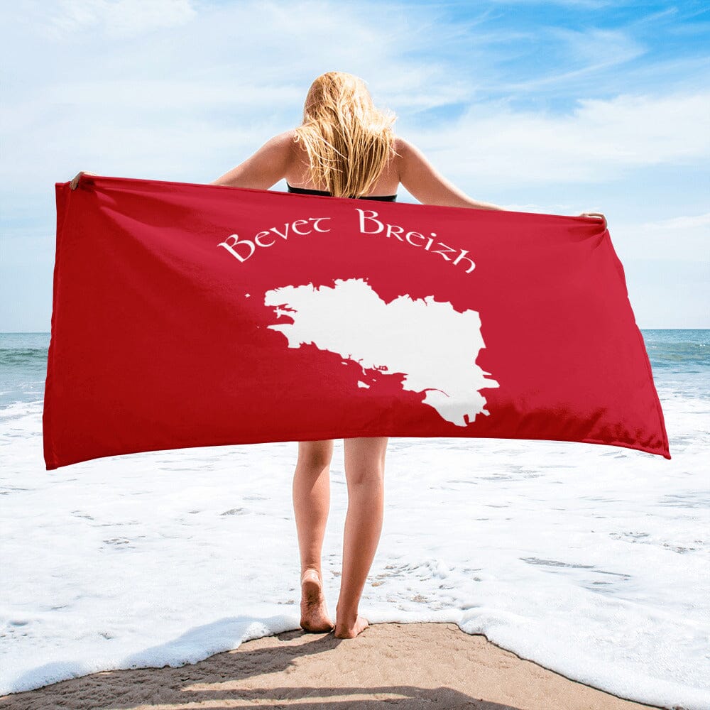 Serviette de bain rouge Bevet Breizh 76cm x 152cm Bevet Breizh