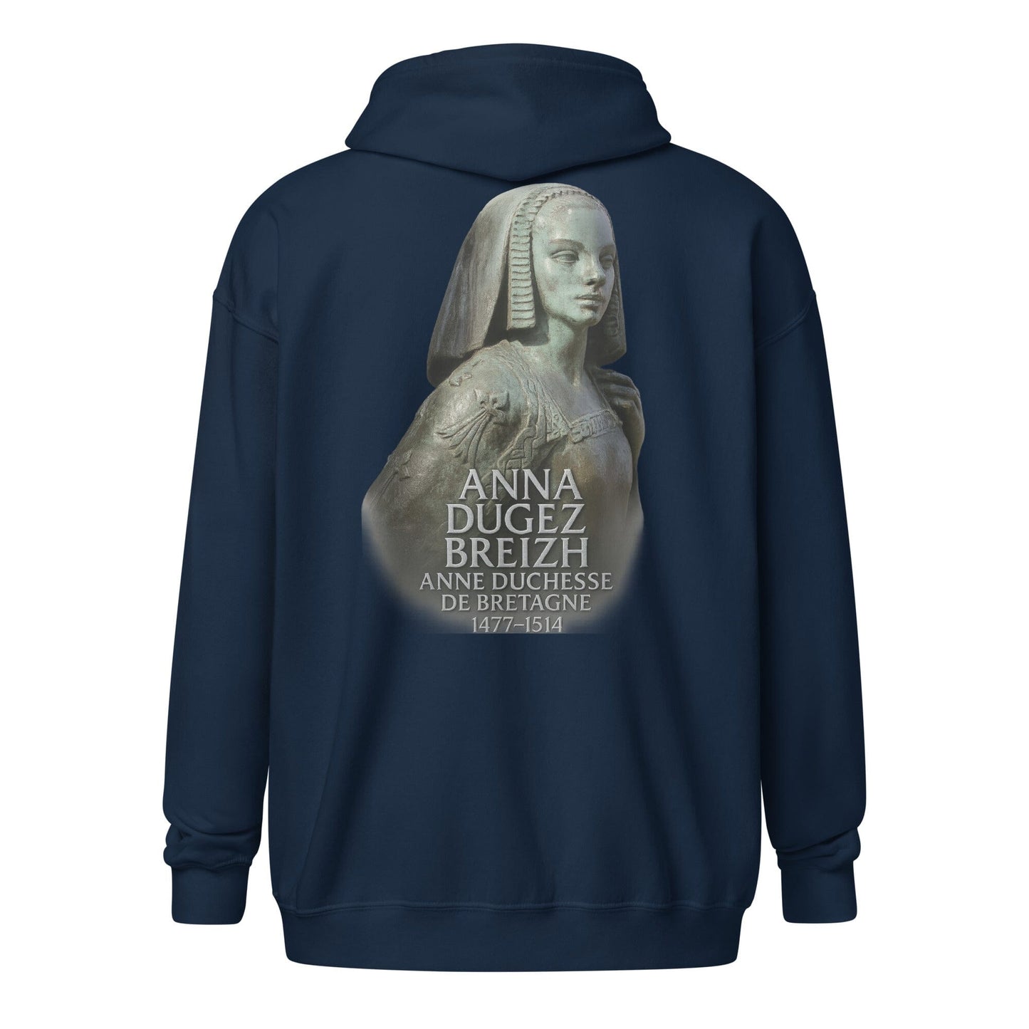 Sweat à capuche à fermeture éclair Anne de Bretagne sweat-shirt Bevet Breizh Bleu Marine S
