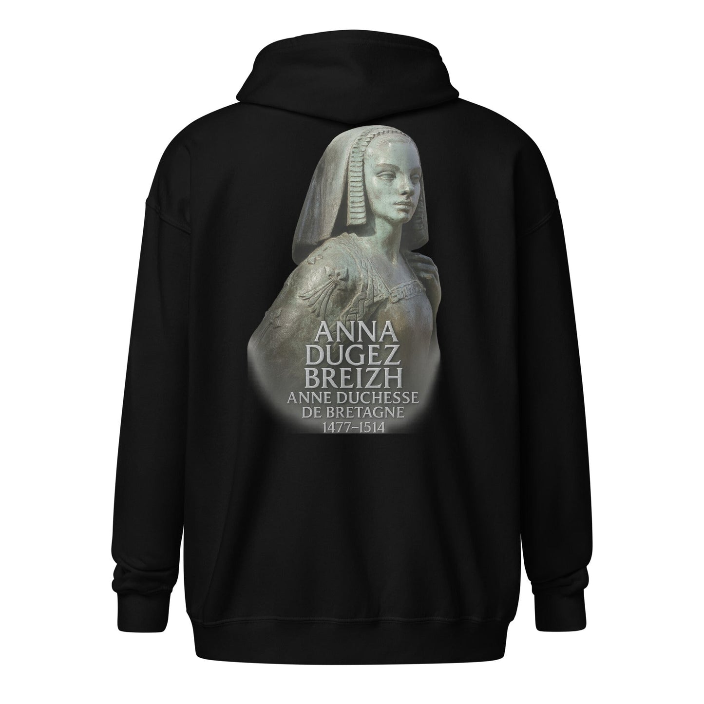 Sweat à capuche à fermeture éclair Anne de Bretagne sweat-shirt Bevet Breizh Noir S