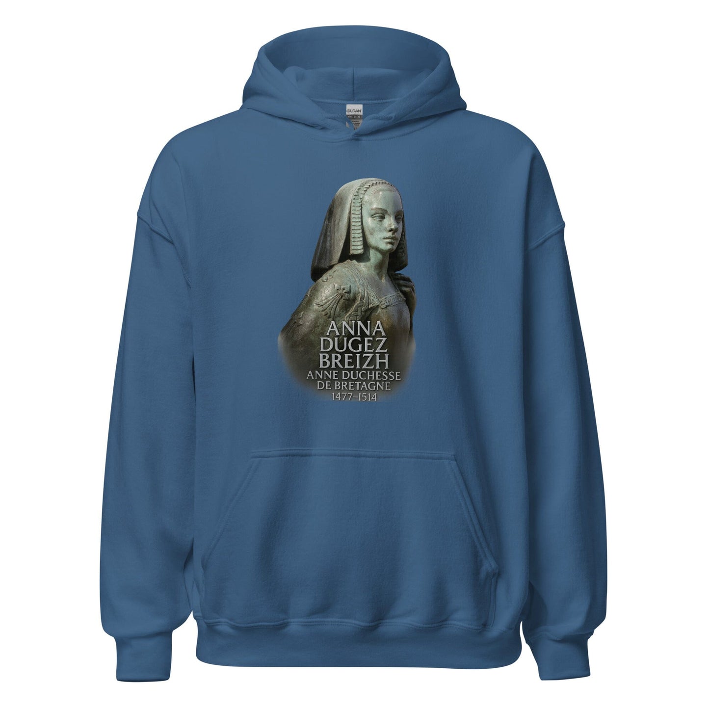 Sweat à capuche Anne de Bretagne Bevet Breizh Bleu Indigo S