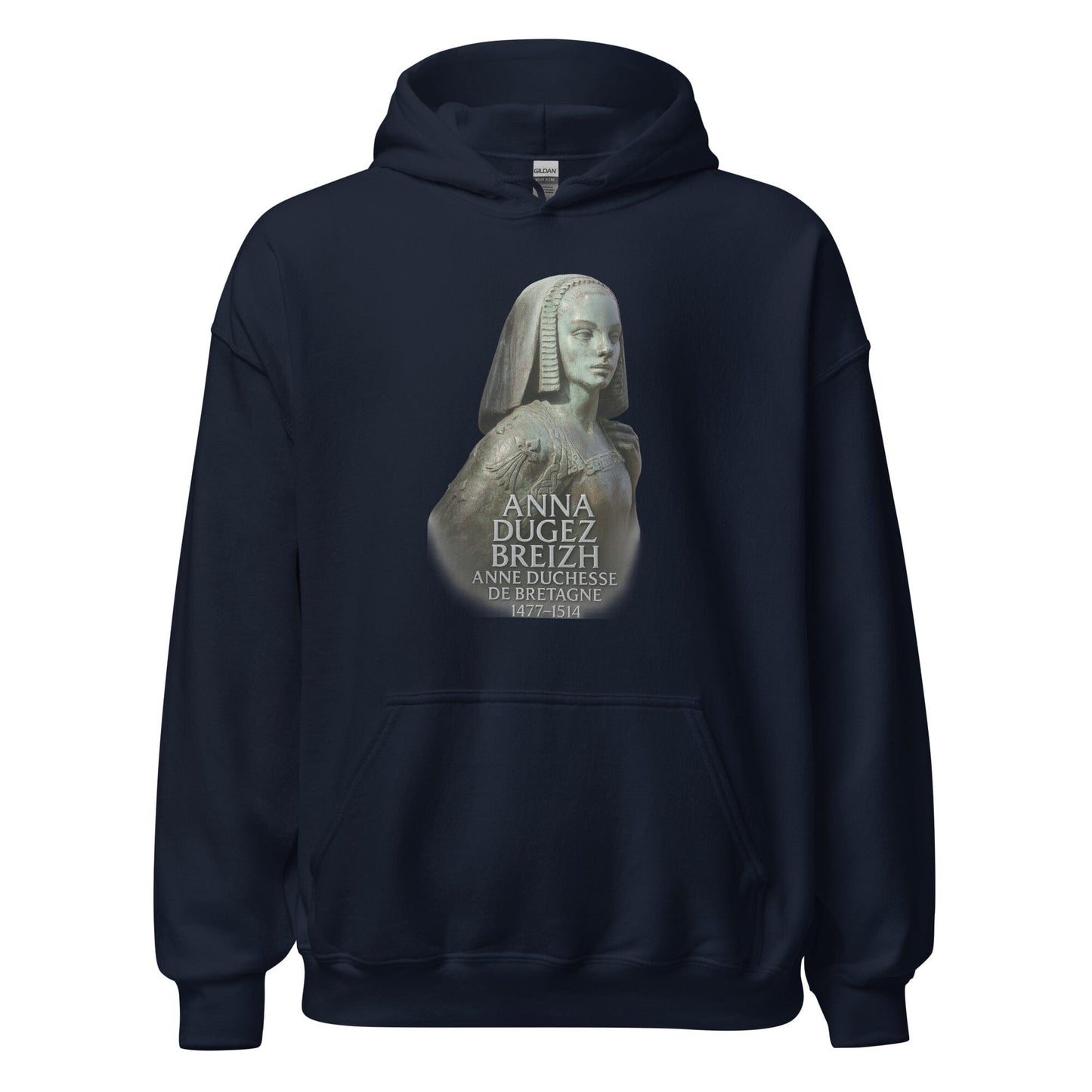 Sweat à capuche Anne de Bretagne Bevet Breizh Bleu Marine S