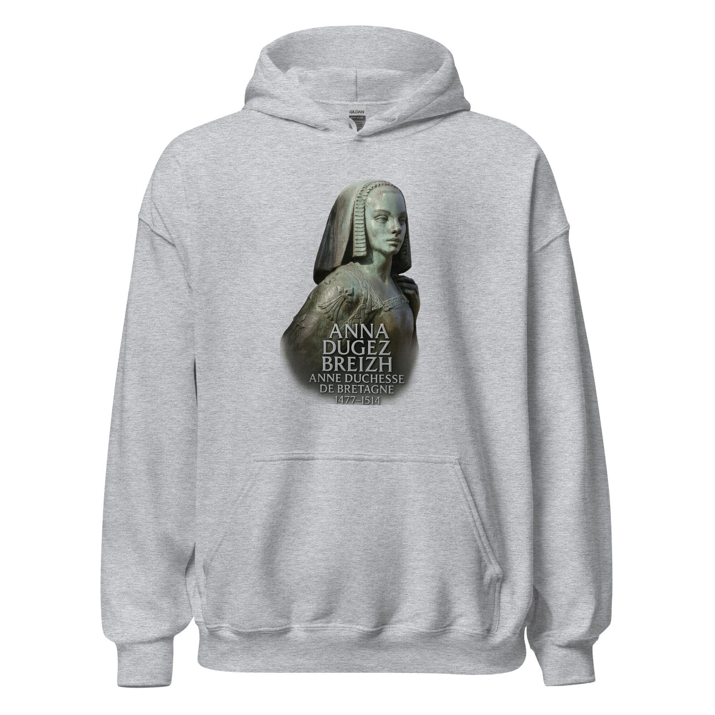 Sweat à capuche Anne de Bretagne Bevet Breizh Gris Sport S