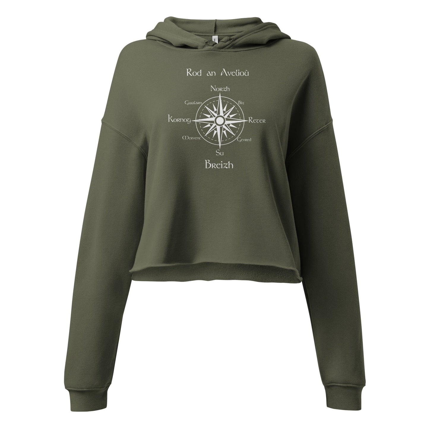 Sweat à Capuche Crop-Top rod an avelioù sweatshirt Bevet Breizh Vert Militaire S