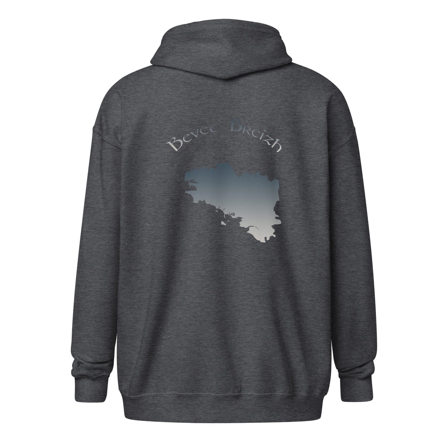 Sweat à capuche épais unisexe à fermeture éclair Bevet Breizh sweat-shirt Bevet Breizh Gris Foncé Chiné S