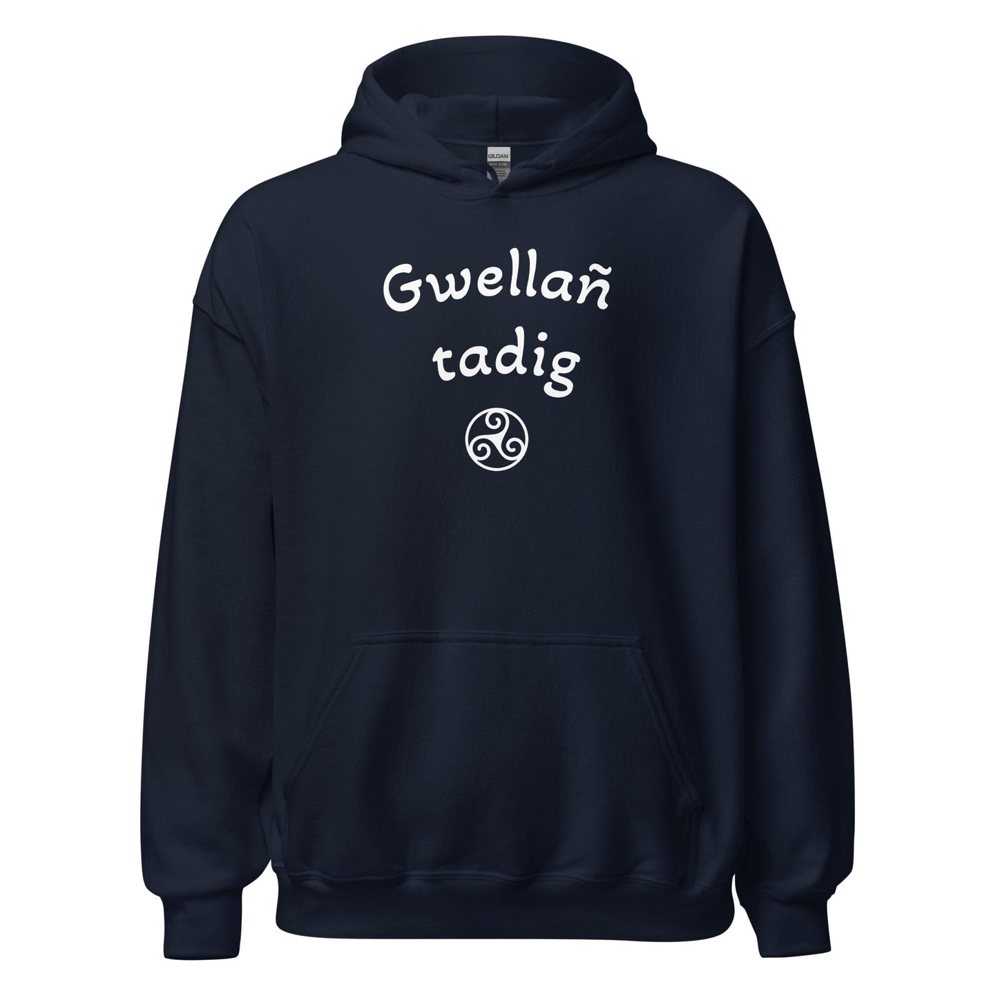 Sweat à capuche Gwellañ tadig sweatshirt Bevet Breizh Bleu Marine S