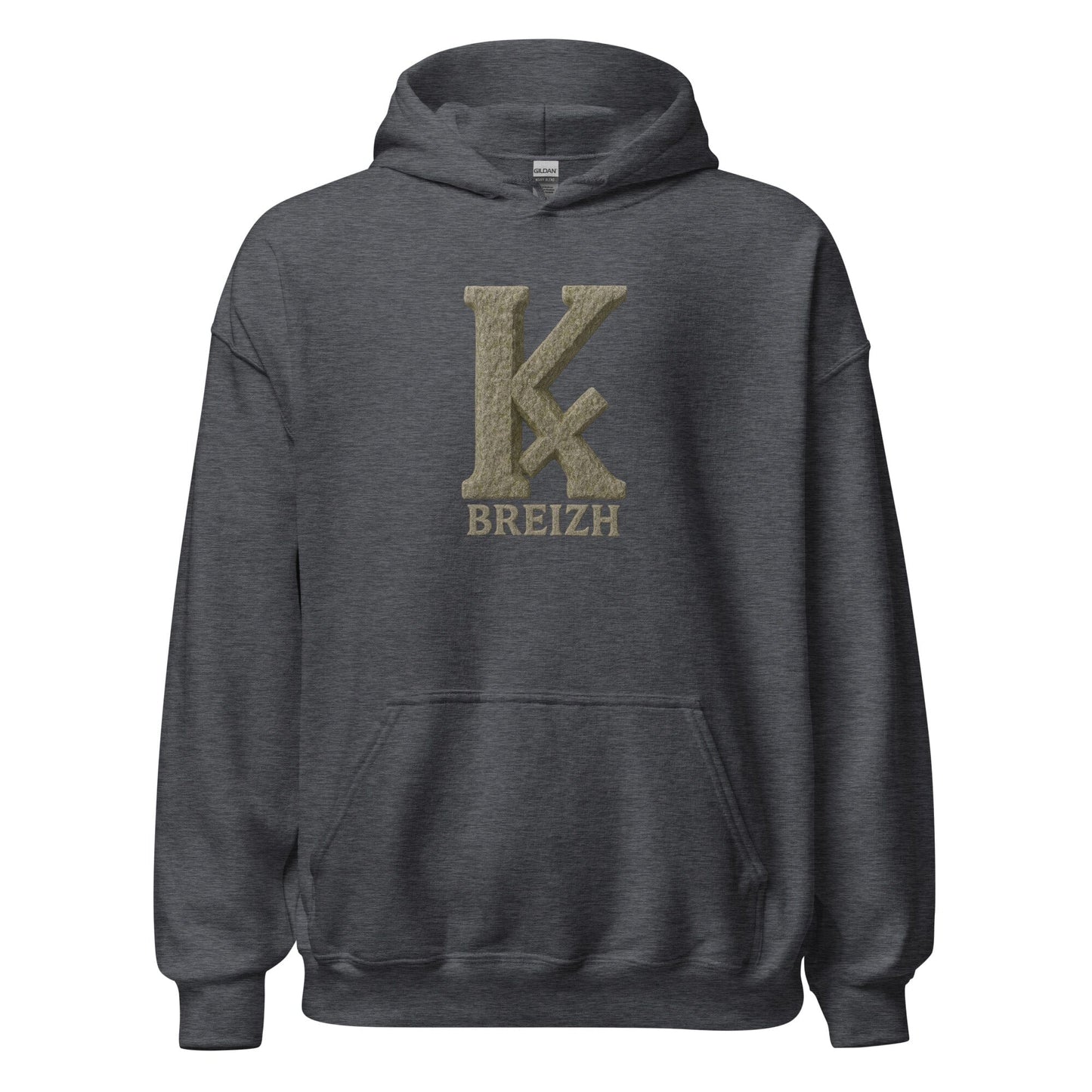 Sweat à capuche K barré sweat-shirt Bevet Breizh Gris Foncé Chiné S