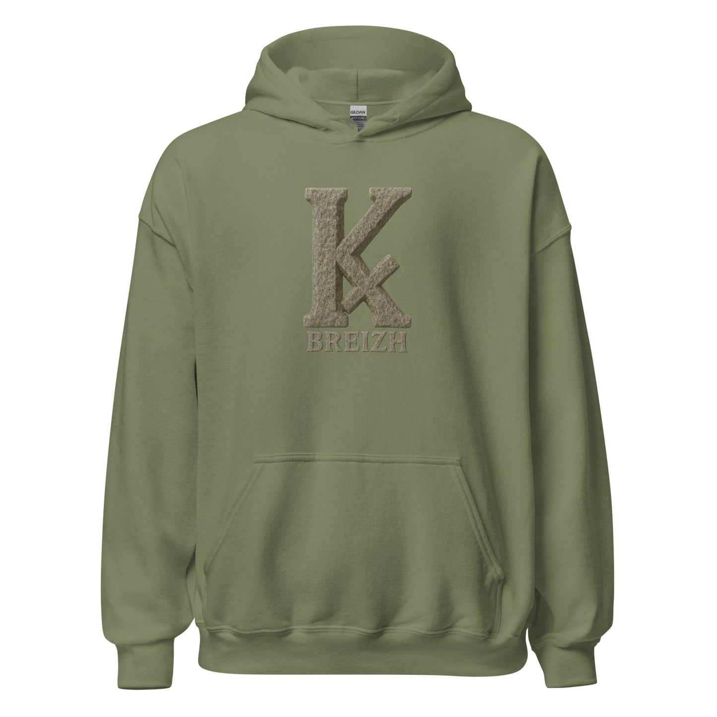 Sweat à capuche K barré sweat-shirt Bevet Breizh Vert Militaire S