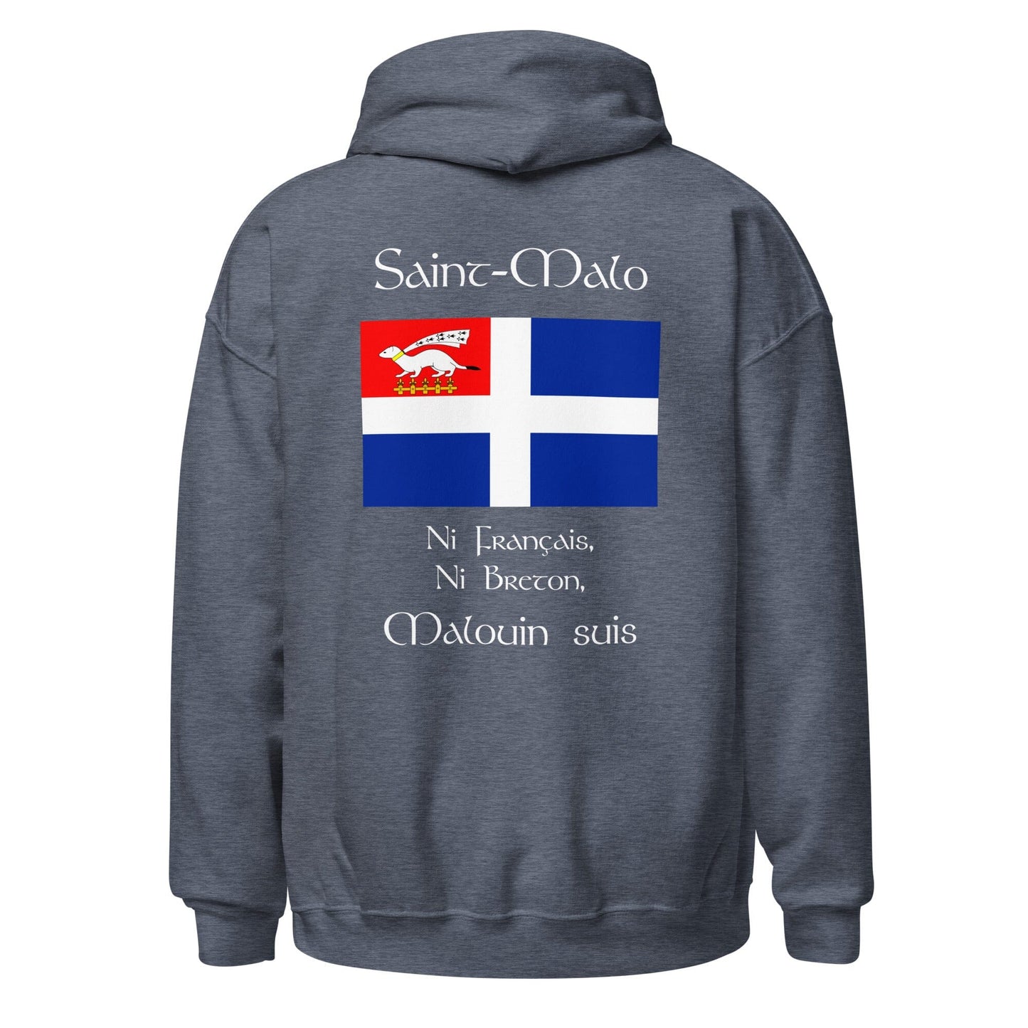 Sweat à capuche Ni Français Ni Breton Malouin suis sweat-shirt Bevet Breizh Heather Sport Dark Navy S
