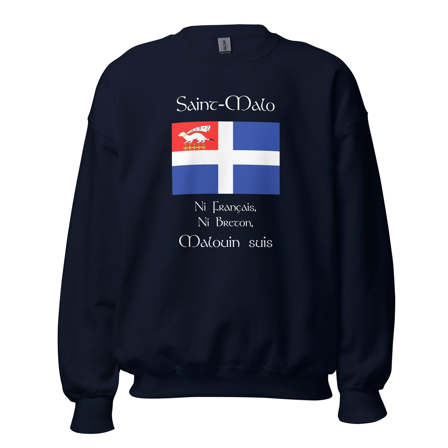 Sweat Ni Français Ni Breton Malouin suis sweat-shirt Bevet Breizh Bleu Marine S