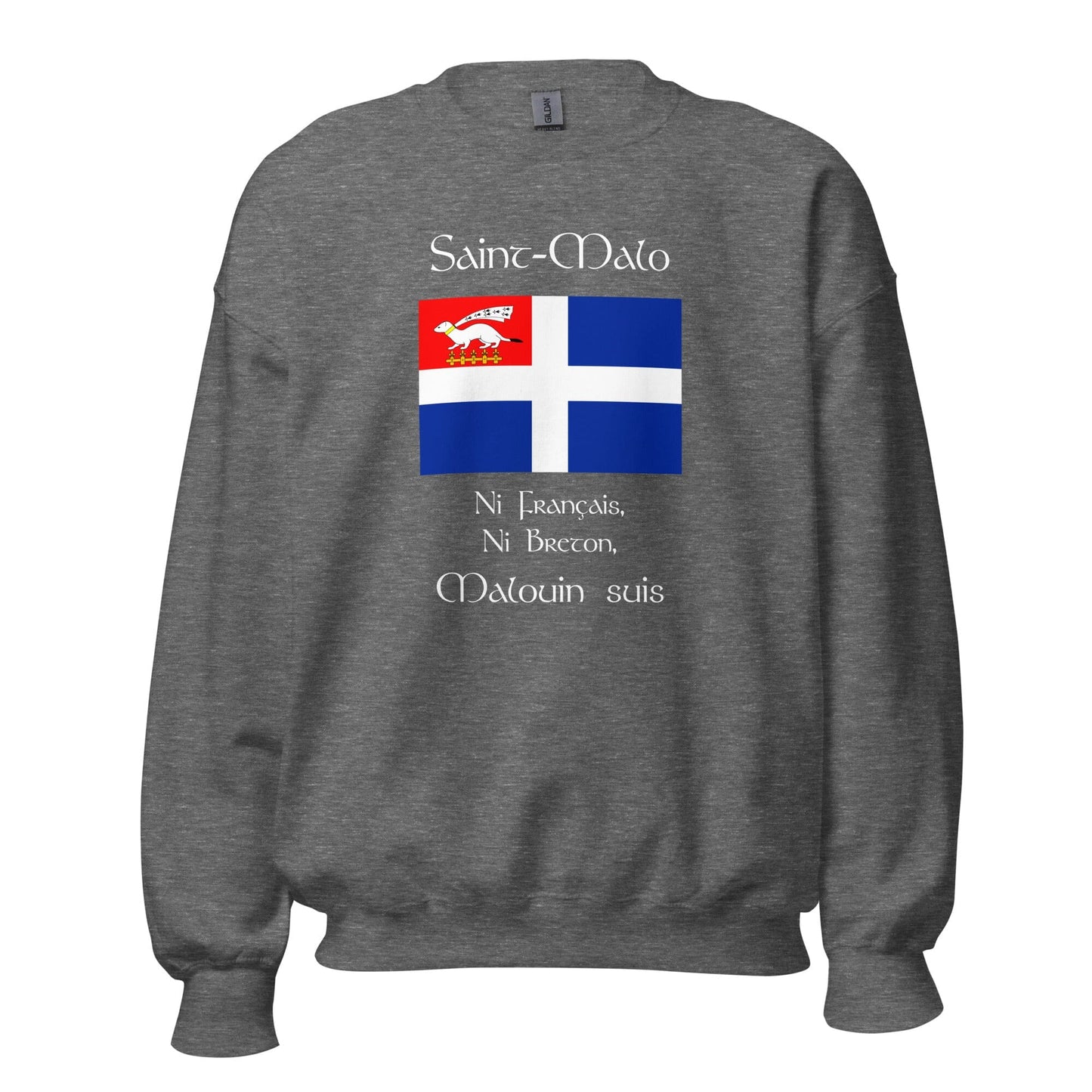Sweat Ni Français Ni Breton Malouin suis sweat-shirt Bevet Breizh Graphite Heather S