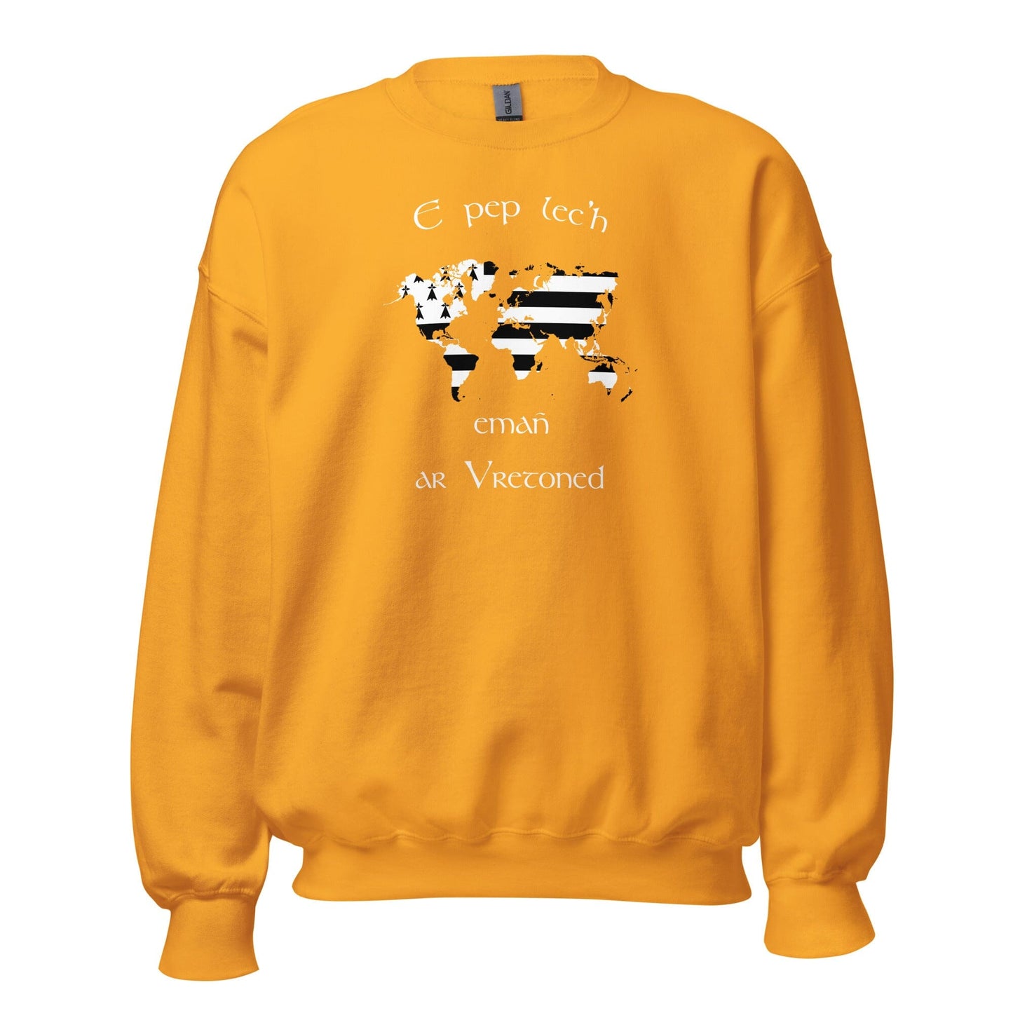Sweat Unisexe à Col Rond E pep lec'h emañ ar Vretoned sweatshirt Bevet Breizh Or S