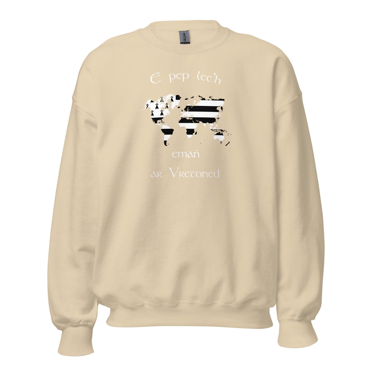 Sweat Unisexe à Col Rond E pep lec'h emañ ar Vretoned sweatshirt Bevet Breizh Sable S