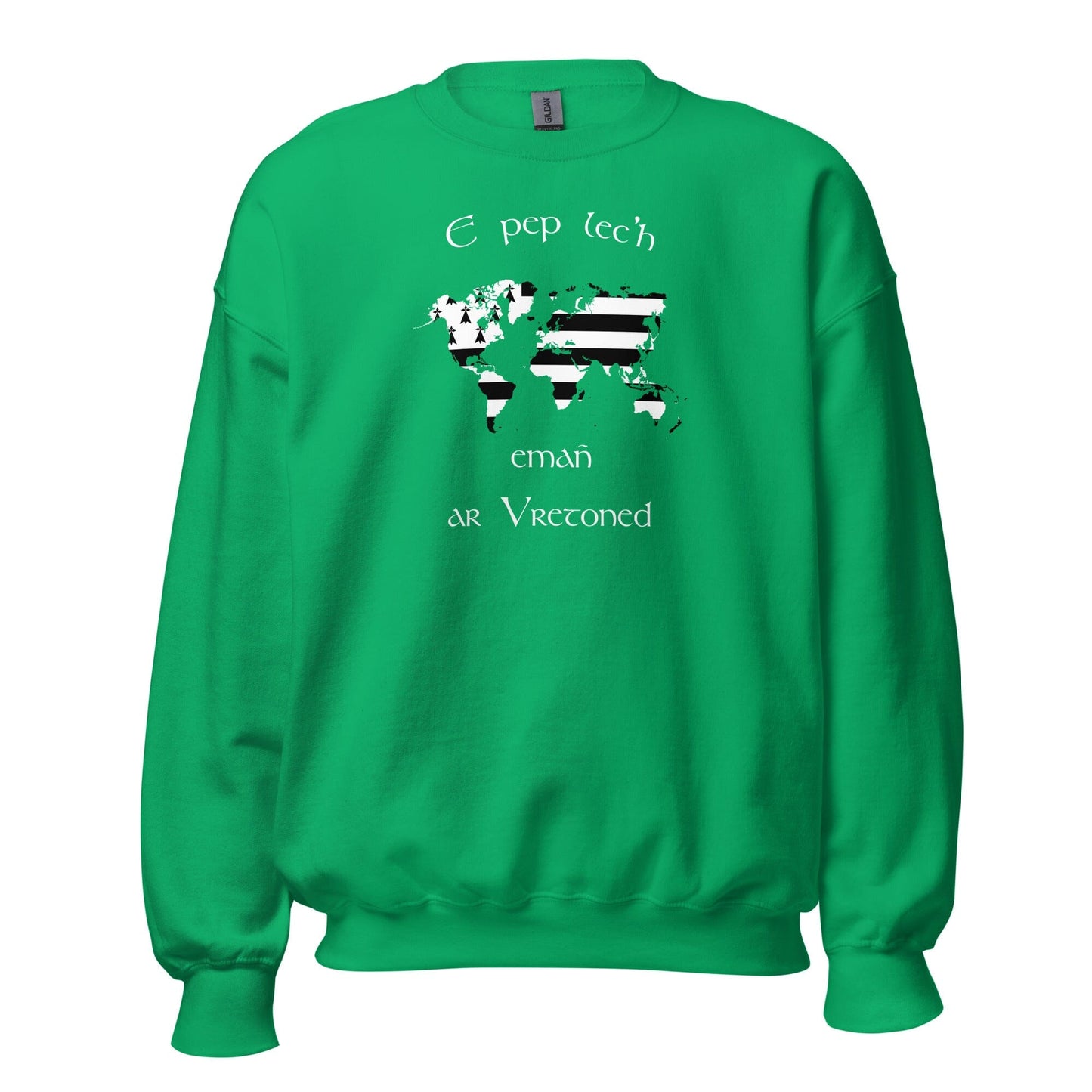 Sweat Unisexe à Col Rond E pep lec'h emañ ar Vretoned sweatshirt Bevet Breizh Vert menthe S