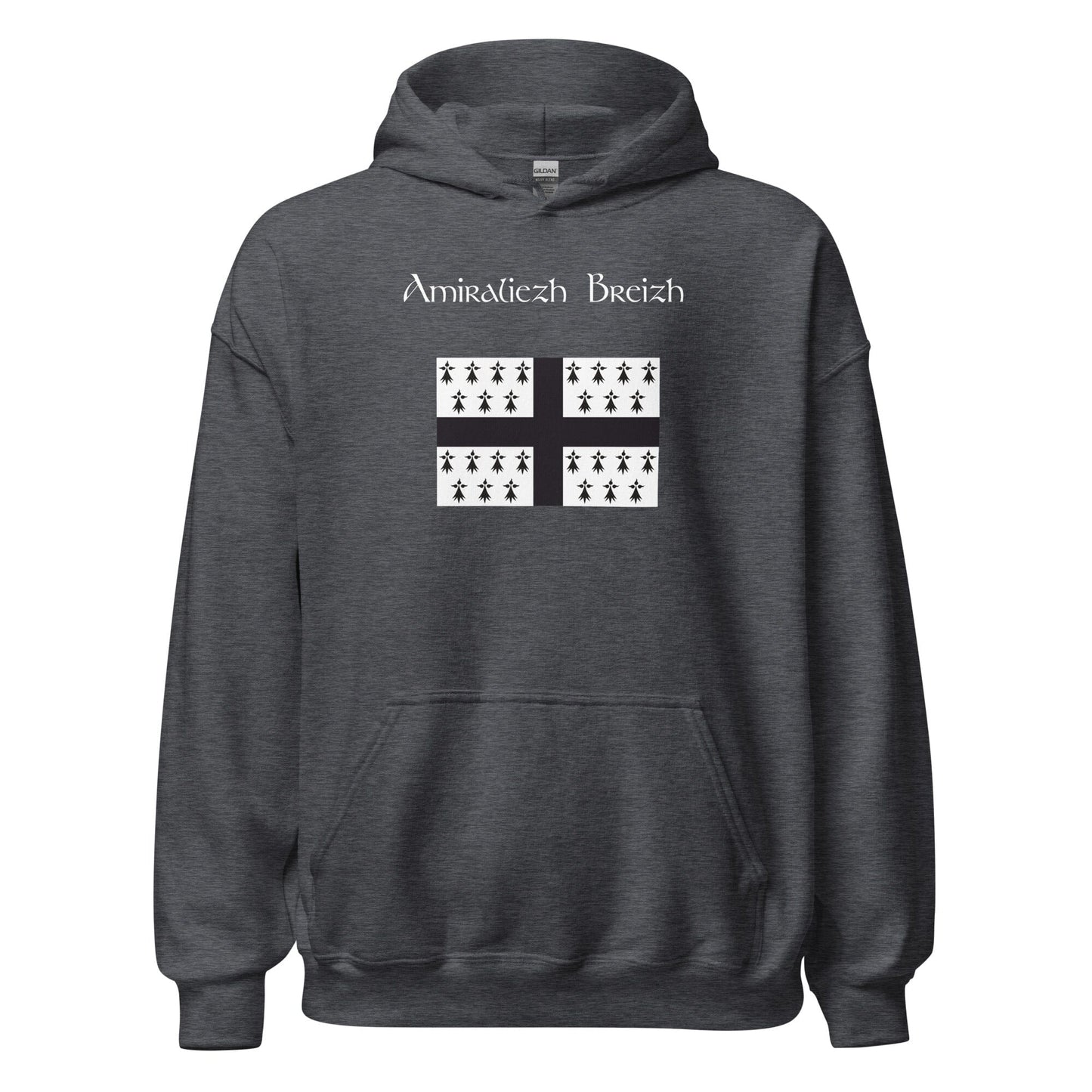 Sweatshirt à capuche amiraliezh Breizh sweat-shirt Bevet Breizh Gris Foncé Chiné S