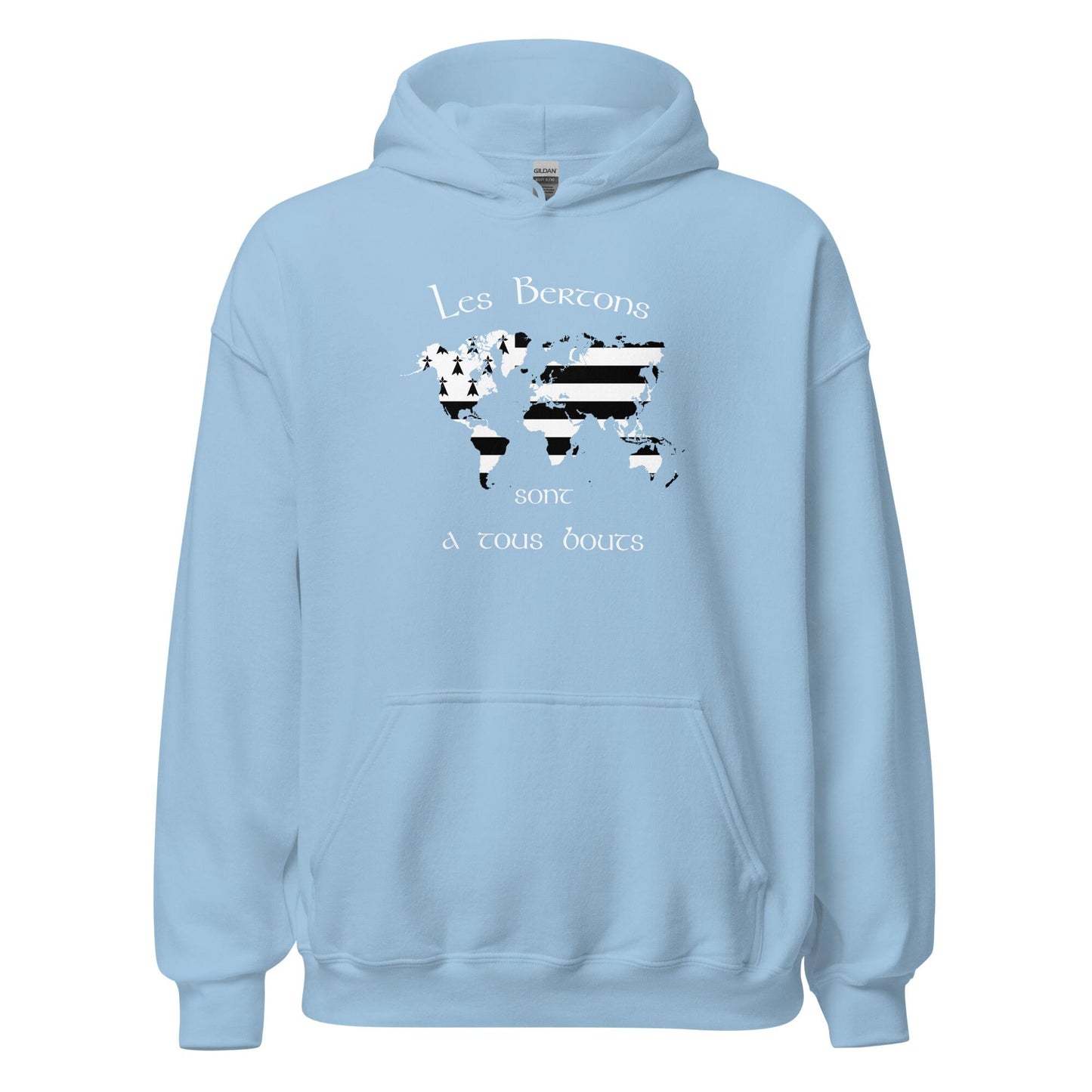 Sweatshirt à capuche les Bertons sont a tous bouts sweatshirt Bevet Breizh Bleu Clair S