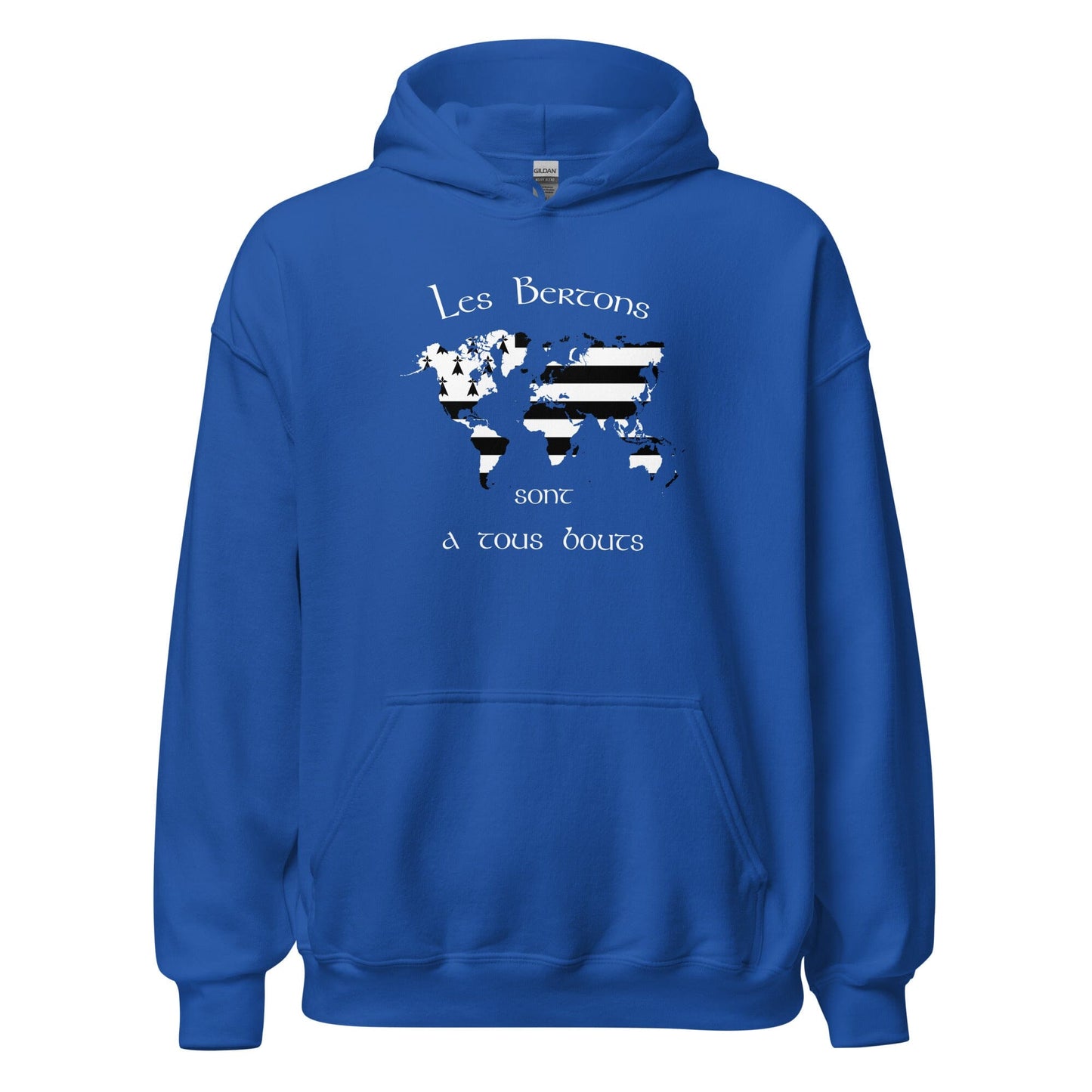Sweatshirt à capuche les Bertons sont a tous bouts sweatshirt Bevet Breizh Bleu Roi S