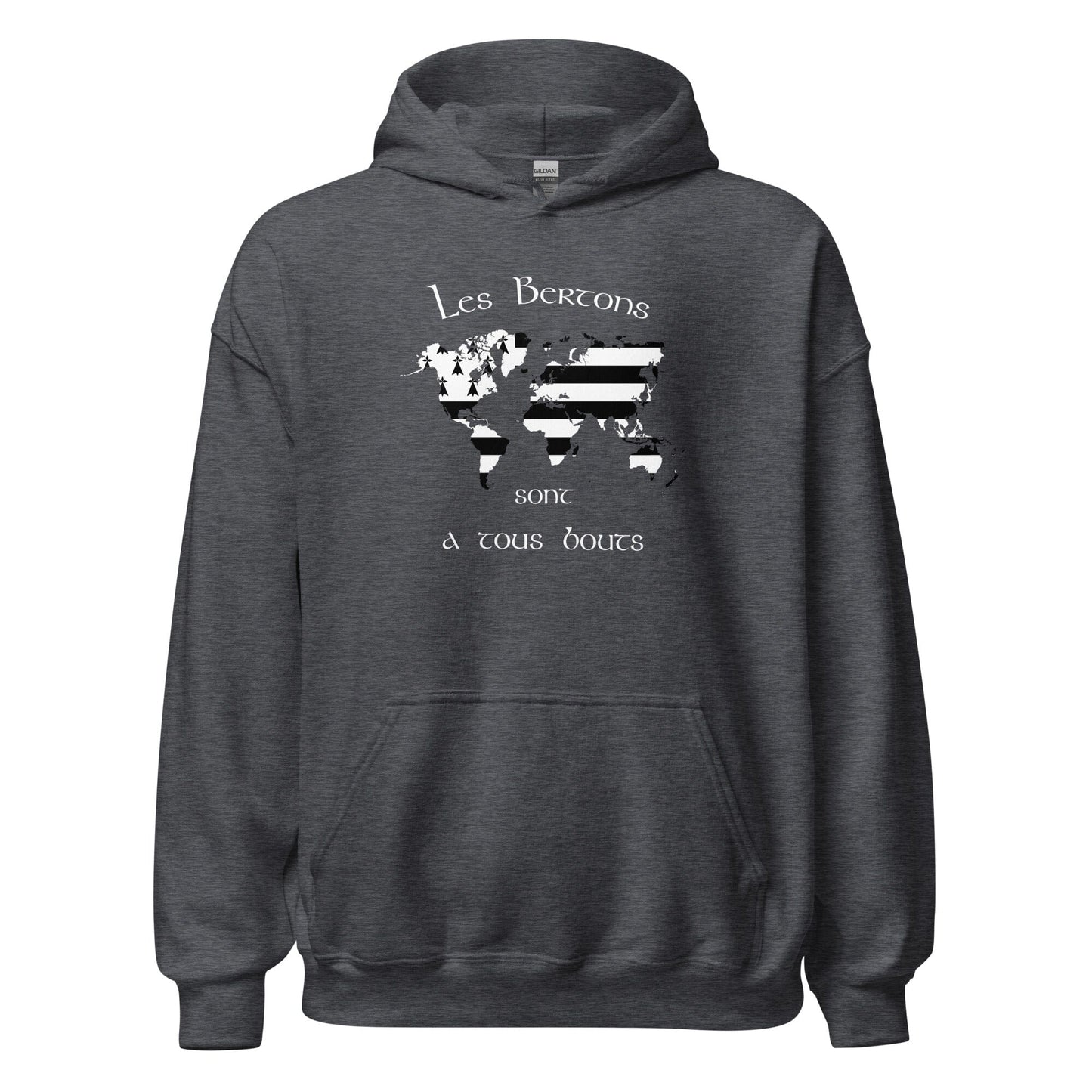 Sweatshirt à capuche les Bertons sont a tous bouts sweatshirt Bevet Breizh Gris Foncé Chiné S