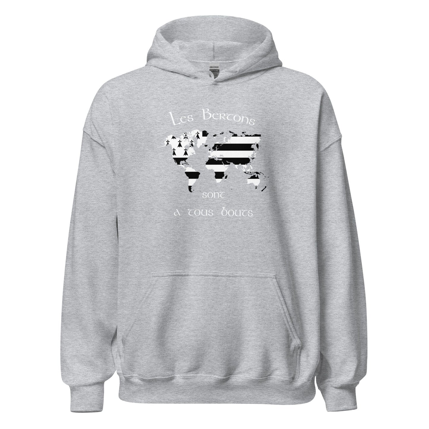 Sweatshirt à capuche les Bertons sont a tous bouts sweatshirt Bevet Breizh Gris Sport S