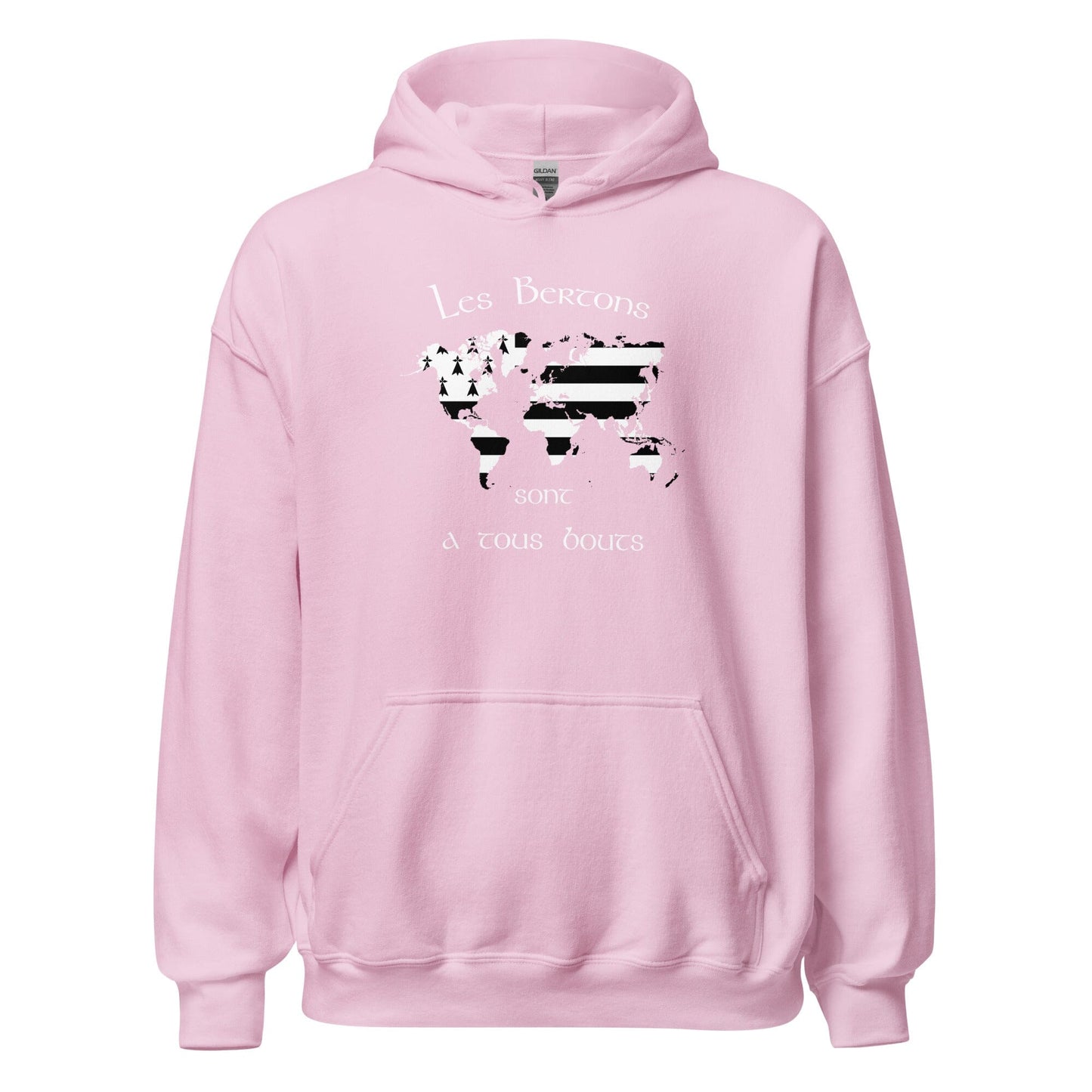 Sweatshirt à capuche les Bertons sont a tous bouts sweatshirt Bevet Breizh Rose Clair S
