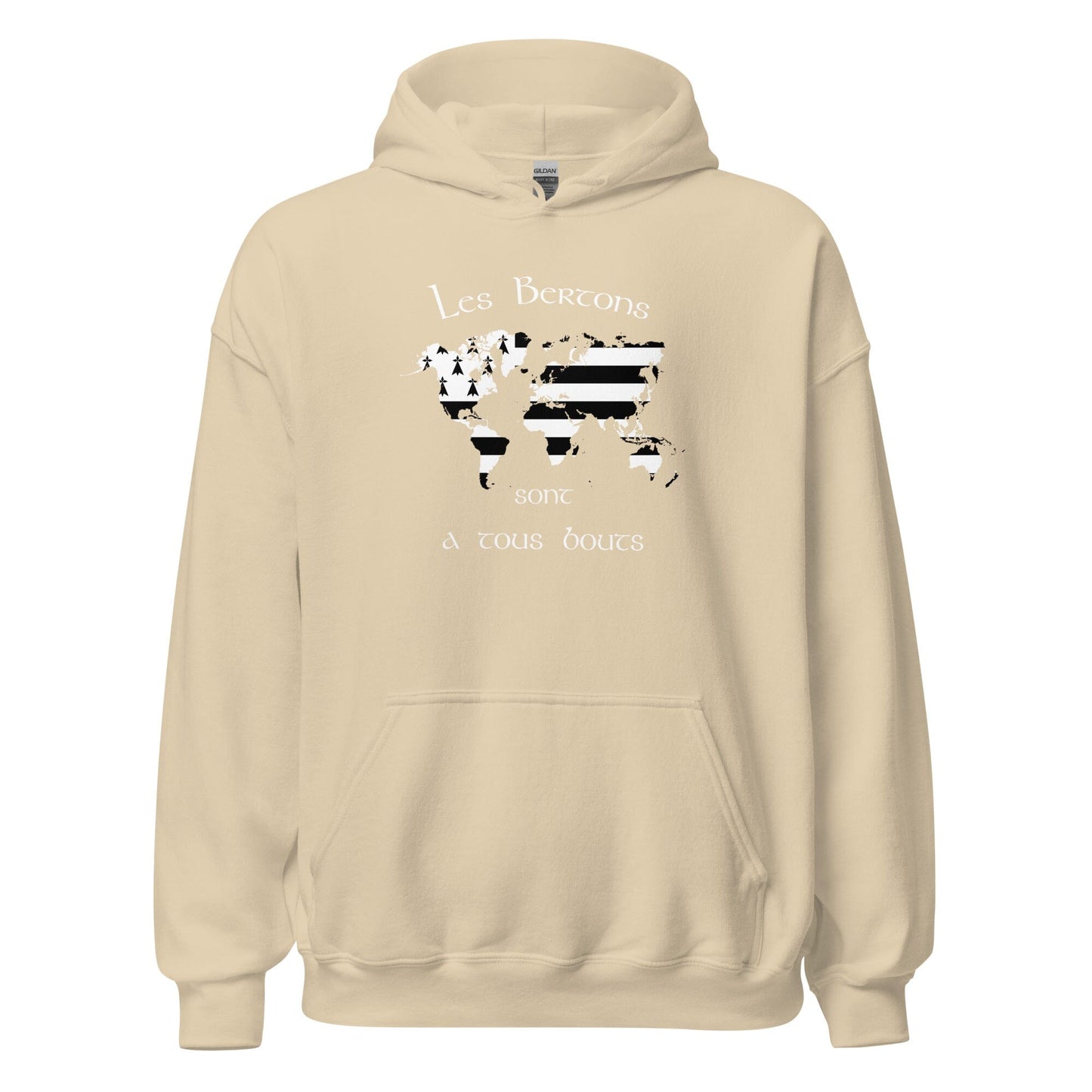 Sweatshirt à capuche les Bertons sont a tous bouts sweatshirt Bevet Breizh Sable S