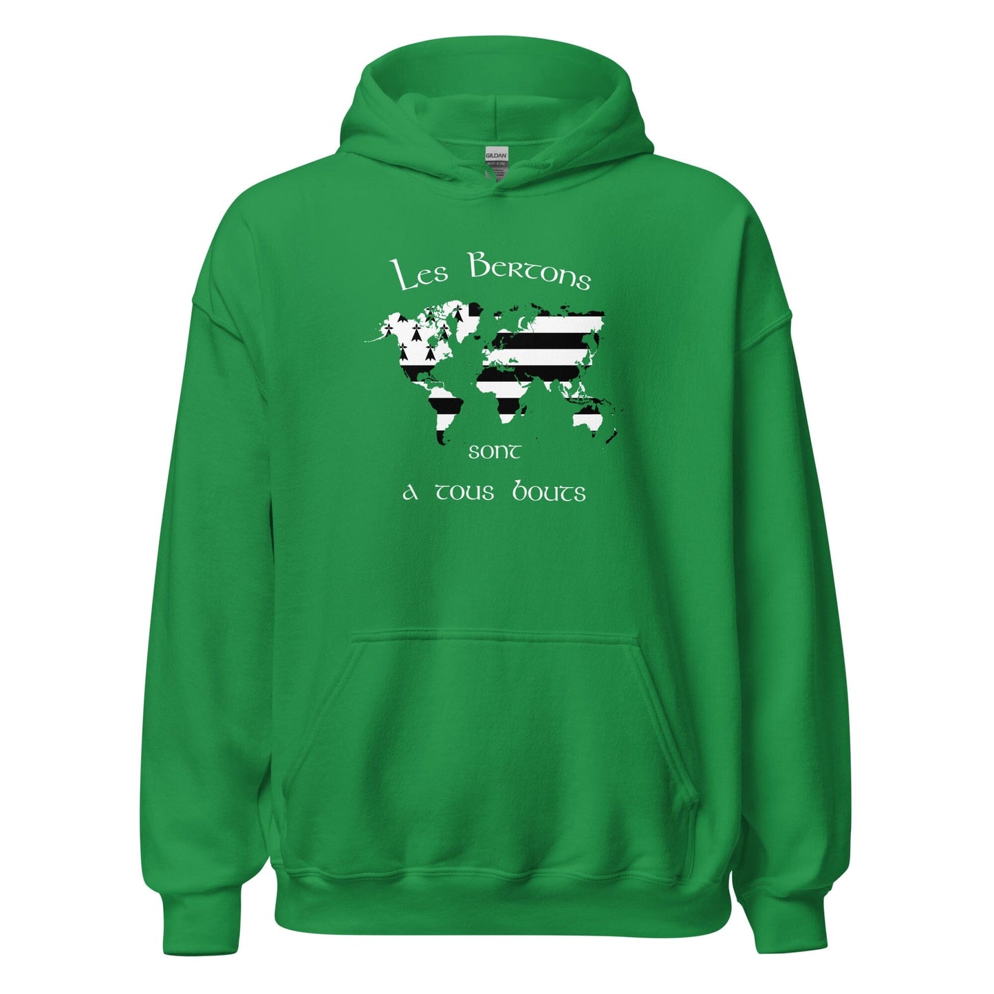 Sweatshirt à capuche les Bertons sont a tous bouts sweatshirt Bevet Breizh Vert menthe S