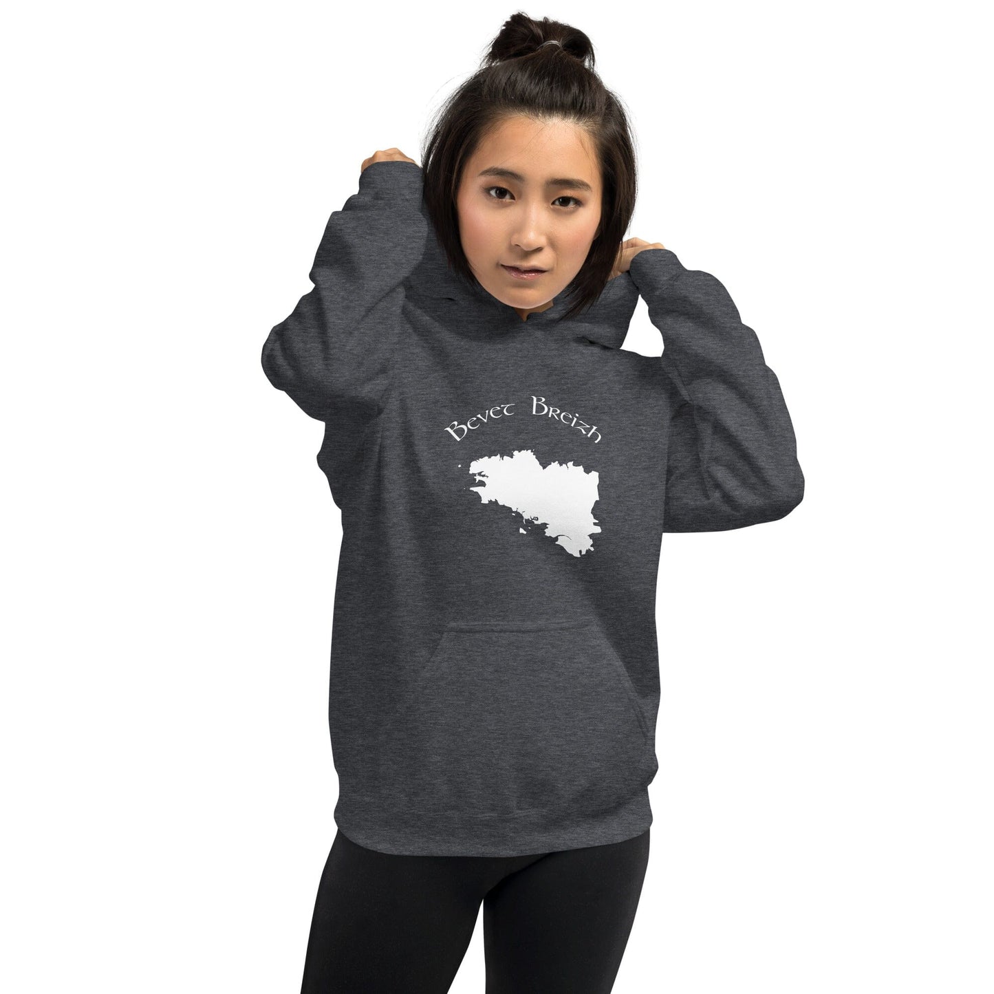 Sweatshirt à capuche pour femme Bevet Breizh Bevet Breizh Gris Foncé Chiné S