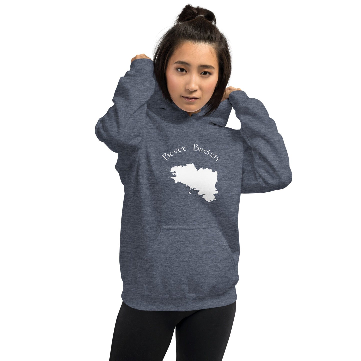 Sweatshirt à capuche pour femme Bevet Breizh Bevet Breizh Heather Sport Dark Navy S