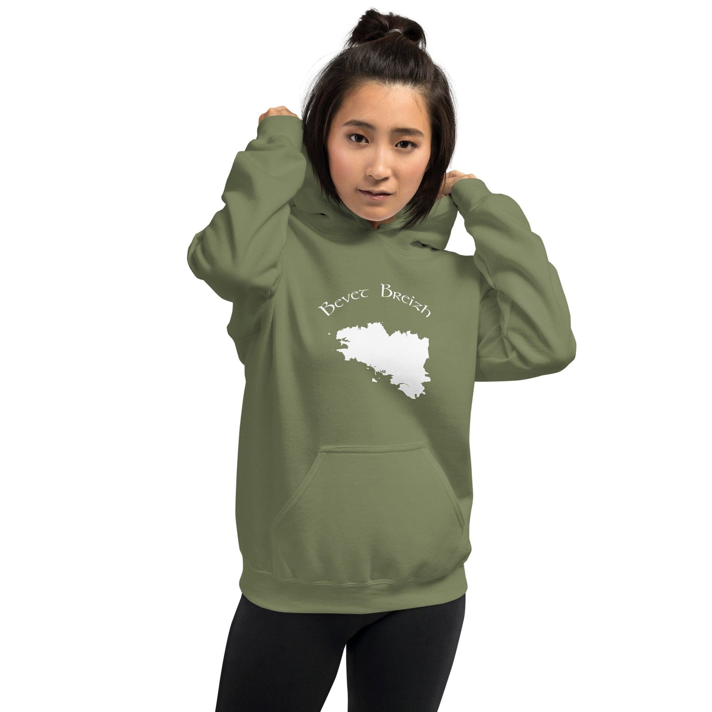 Sweatshirt à capuche pour femme Bevet Breizh Bevet Breizh Vert Militaire S