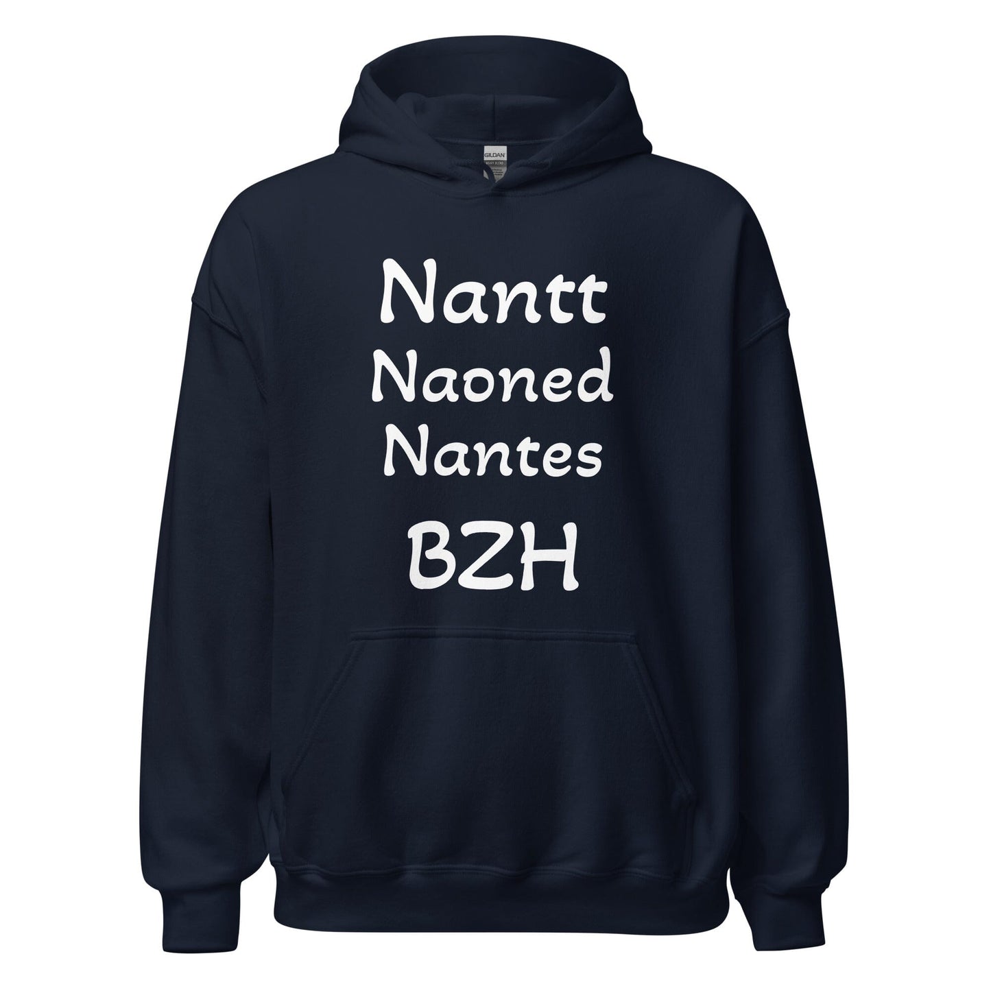Sweatshirt à capuche pour femme Nantes=BZH sweat-shirt Bevet Breizh Bleu Marine S