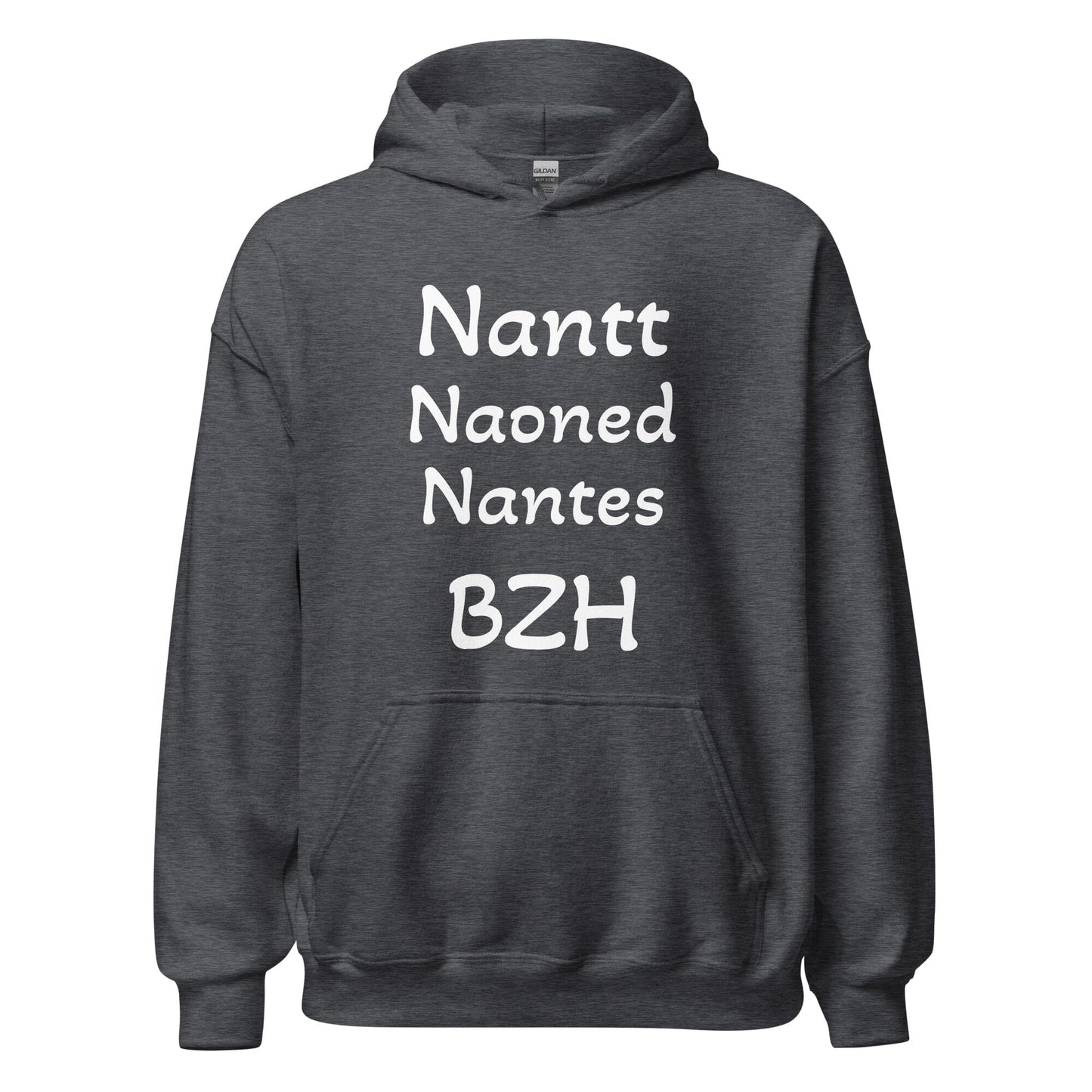 Sweatshirt à capuche pour femme Nantes=BZH sweat-shirt Bevet Breizh Gris Foncé Chiné S