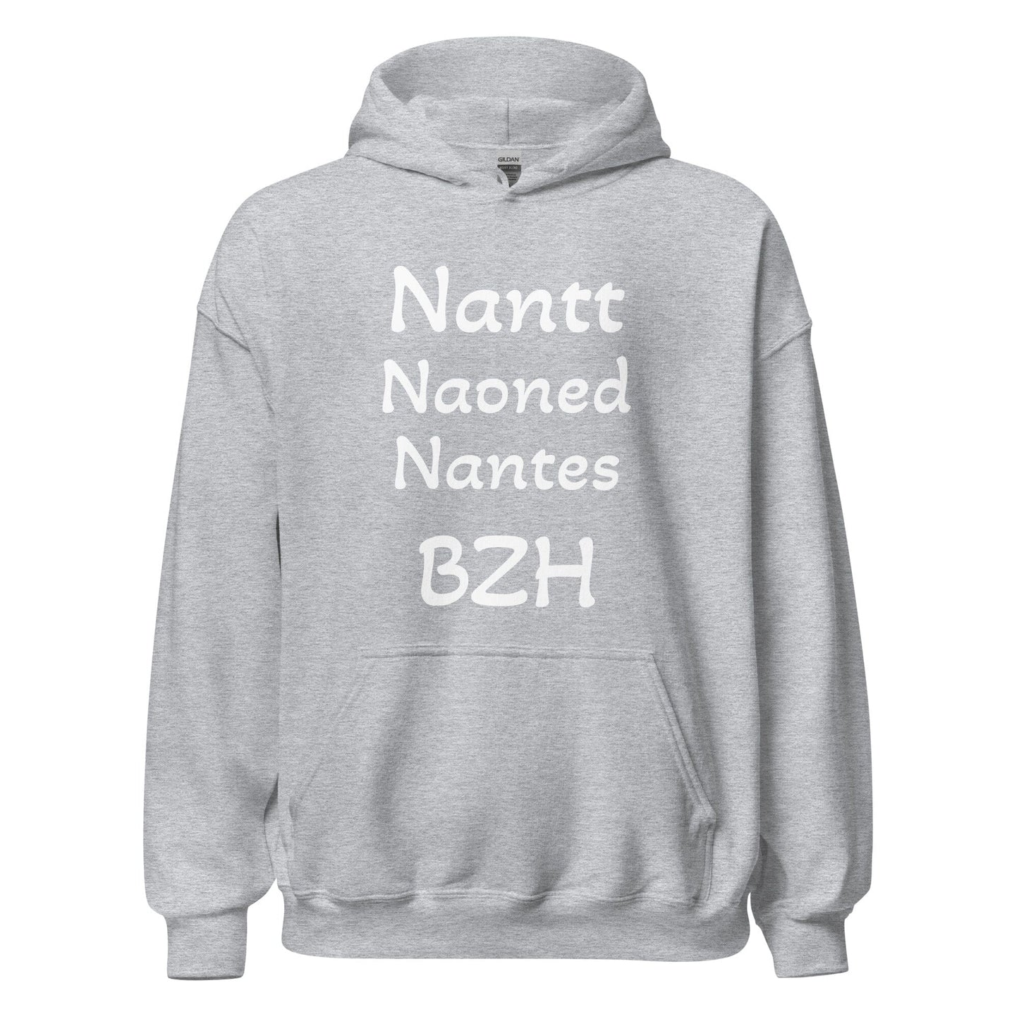 Sweatshirt à capuche pour femme Nantes=BZH sweat-shirt Bevet Breizh Gris Sport S