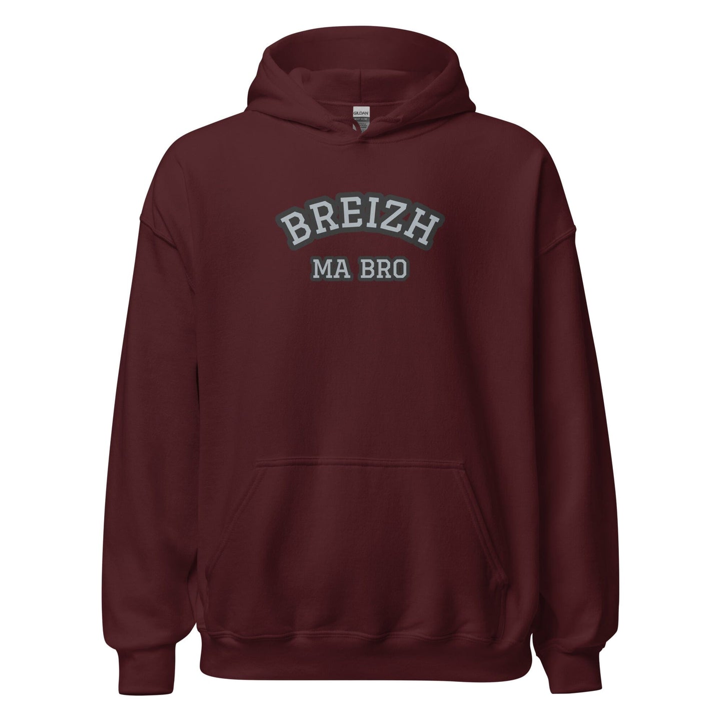 Sweatshirt Breizh ma bro unisexe à capuche sweatshirt Bevet Breizh Bordeaux S