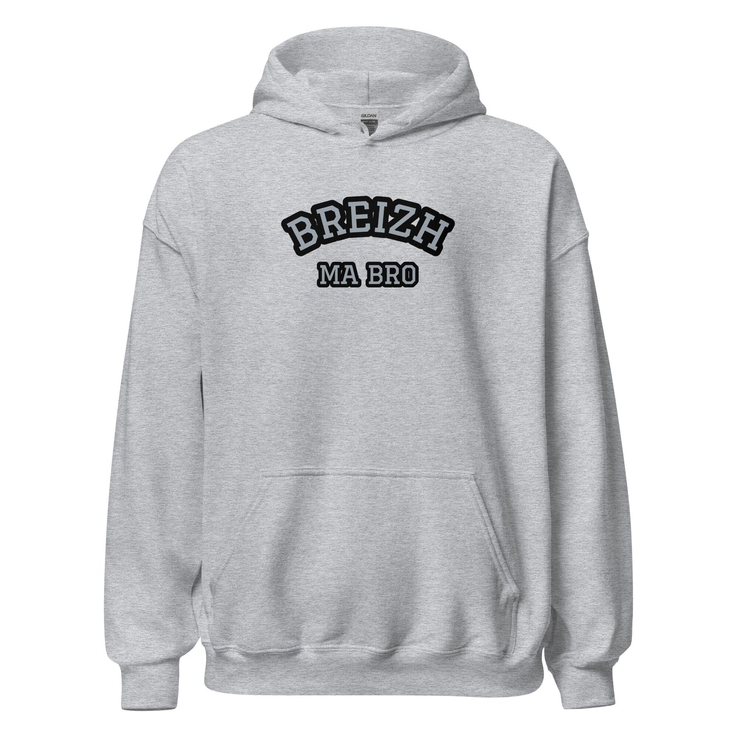 Sweatshirt Breizh ma bro unisexe à capuche sweatshirt Bevet Breizh Gris Sport S