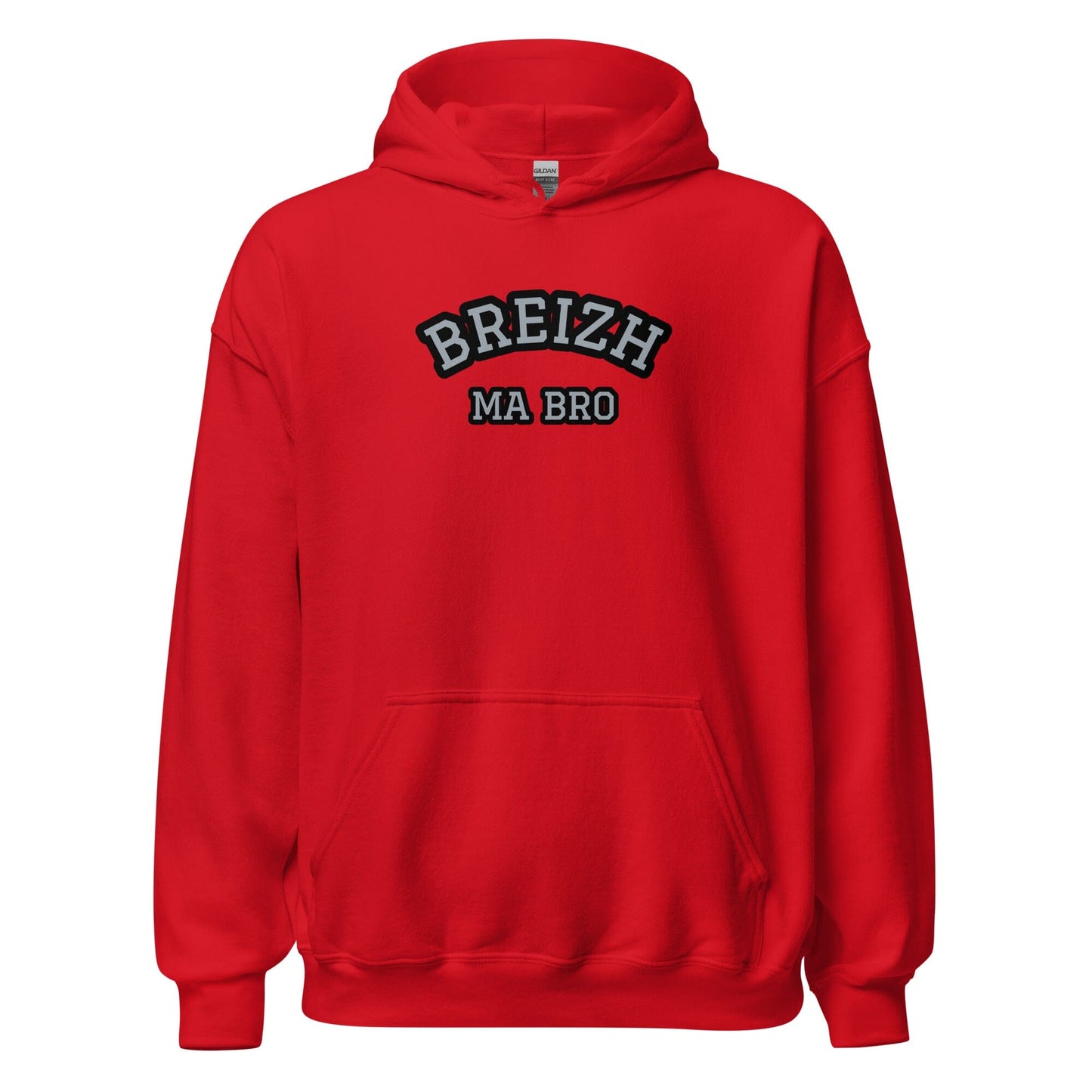 Sweatshirt Breizh ma bro unisexe à capuche sweatshirt Bevet Breizh Rouge S