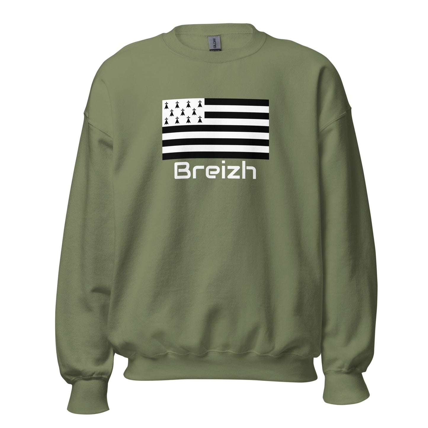 Sweatshirt Gwenn Ha Du Breizh unisexe sweat-shirt Bevet Breizh Vert Militaire S