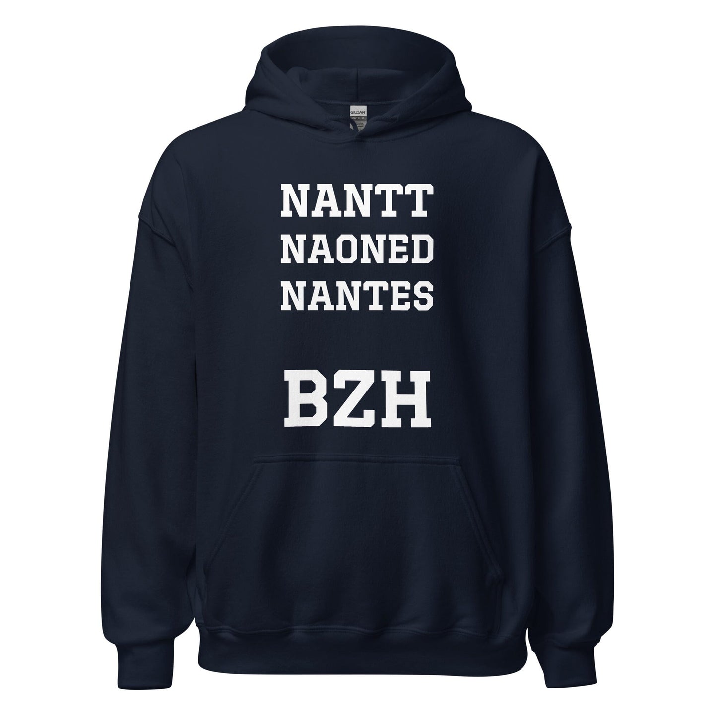 Sweatshirt homme à capuche Nantes=BZH sweat-shirt Bevet Breizh Bleu Marine S