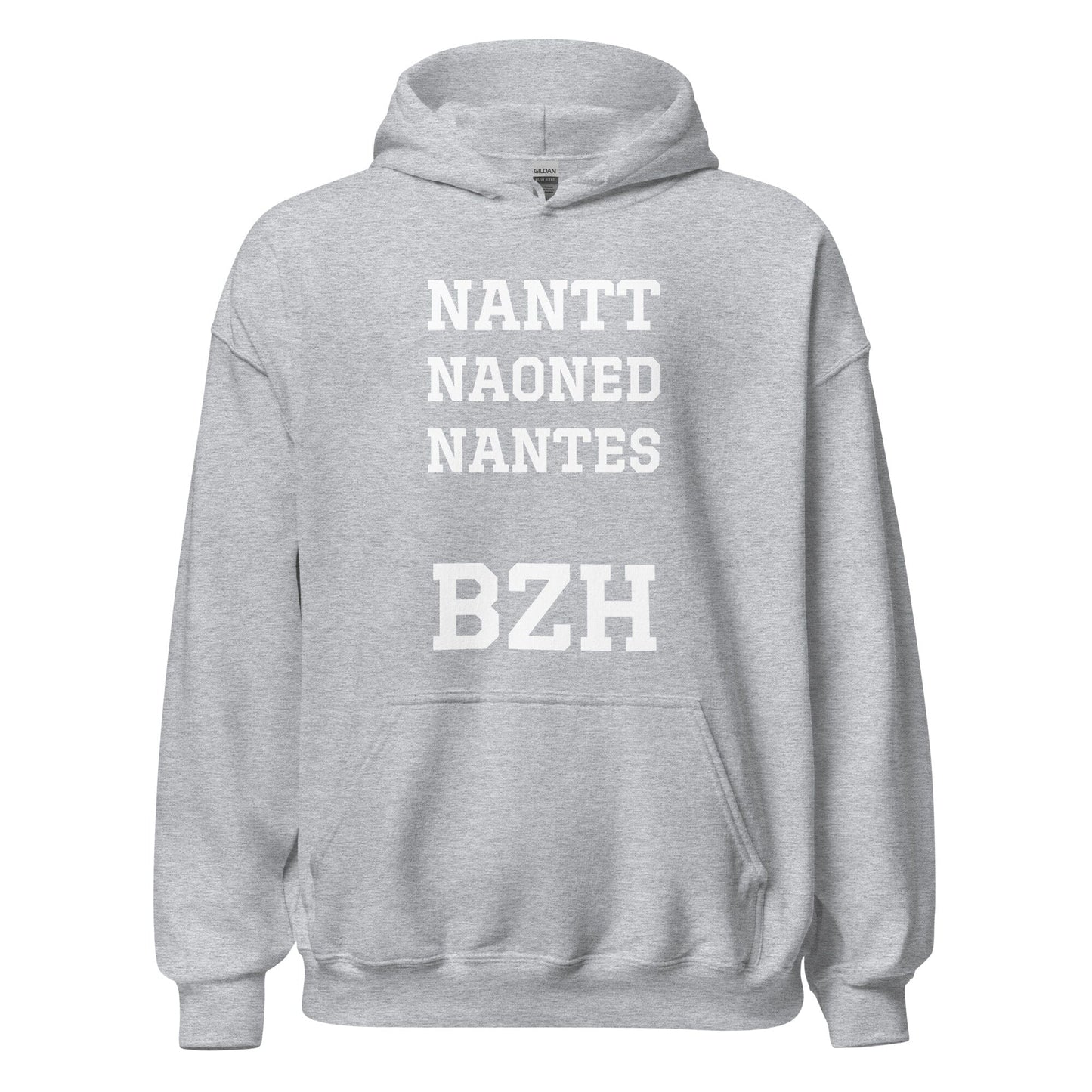 Sweatshirt homme à capuche Nantes=BZH sweat-shirt Bevet Breizh Gris Sport S