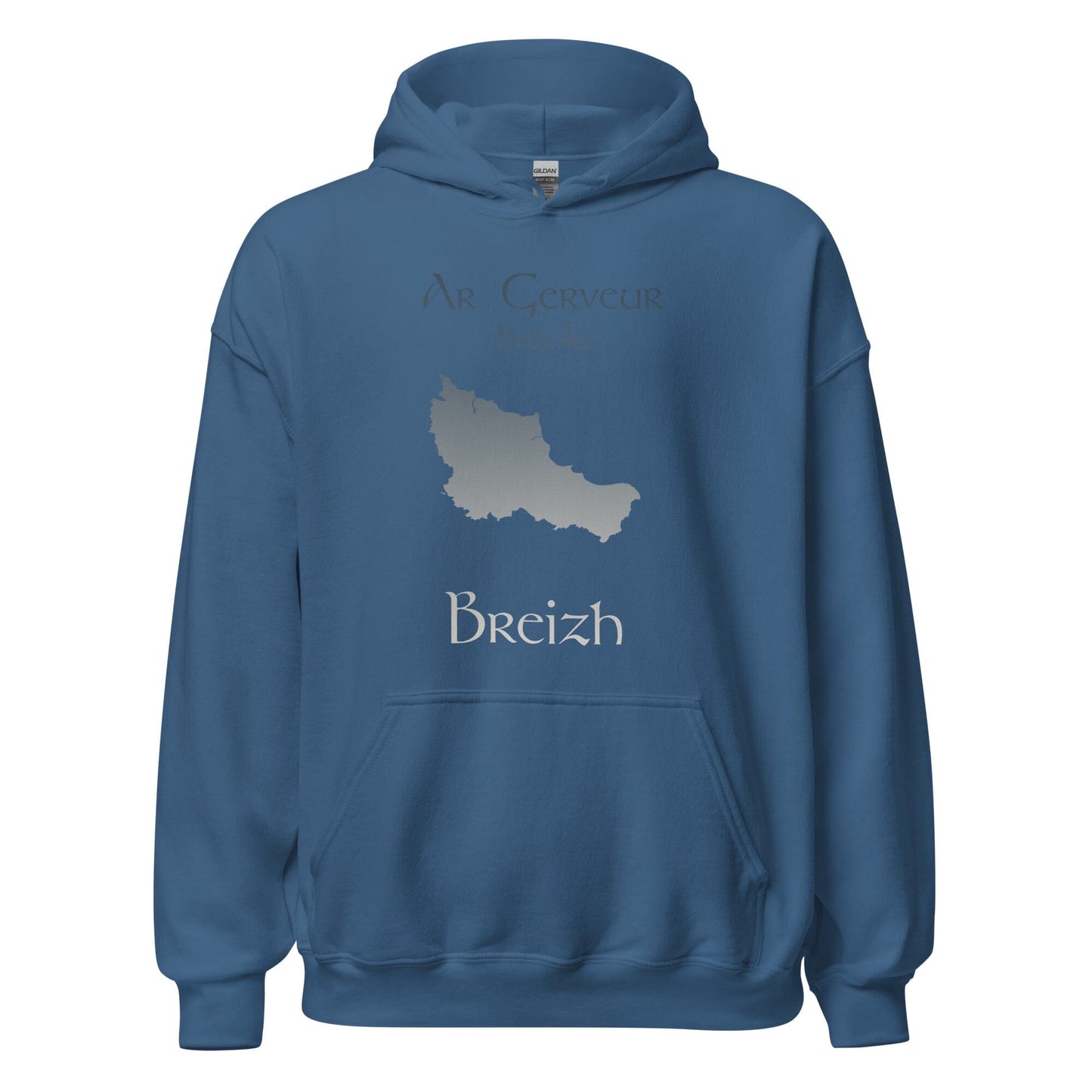 Sweatshirt unisexe à capuche Ar Gerveur Belle-Île sweat-shirt Bevet Breizh Bleu Indigo S