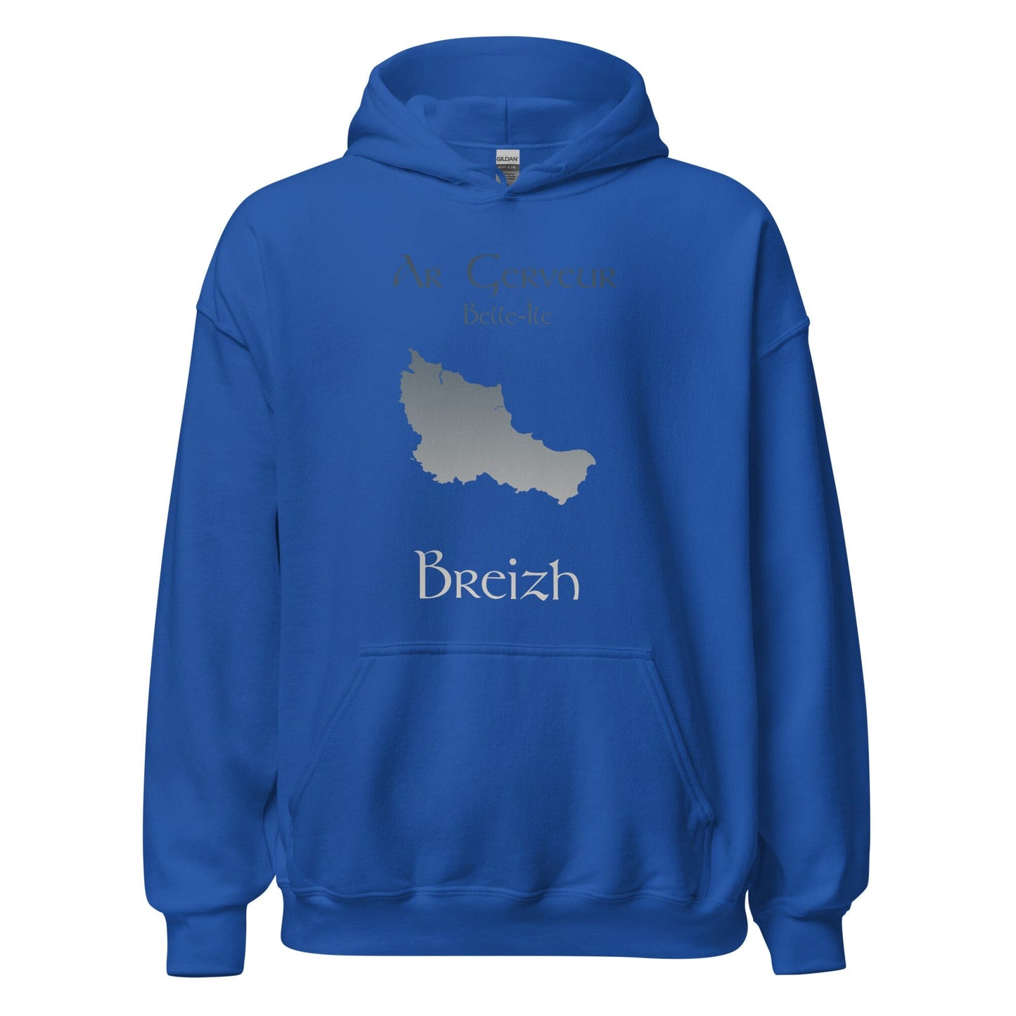 Sweatshirt unisexe à capuche Ar Gerveur Belle-Île sweat-shirt Bevet Breizh Bleu Roi S