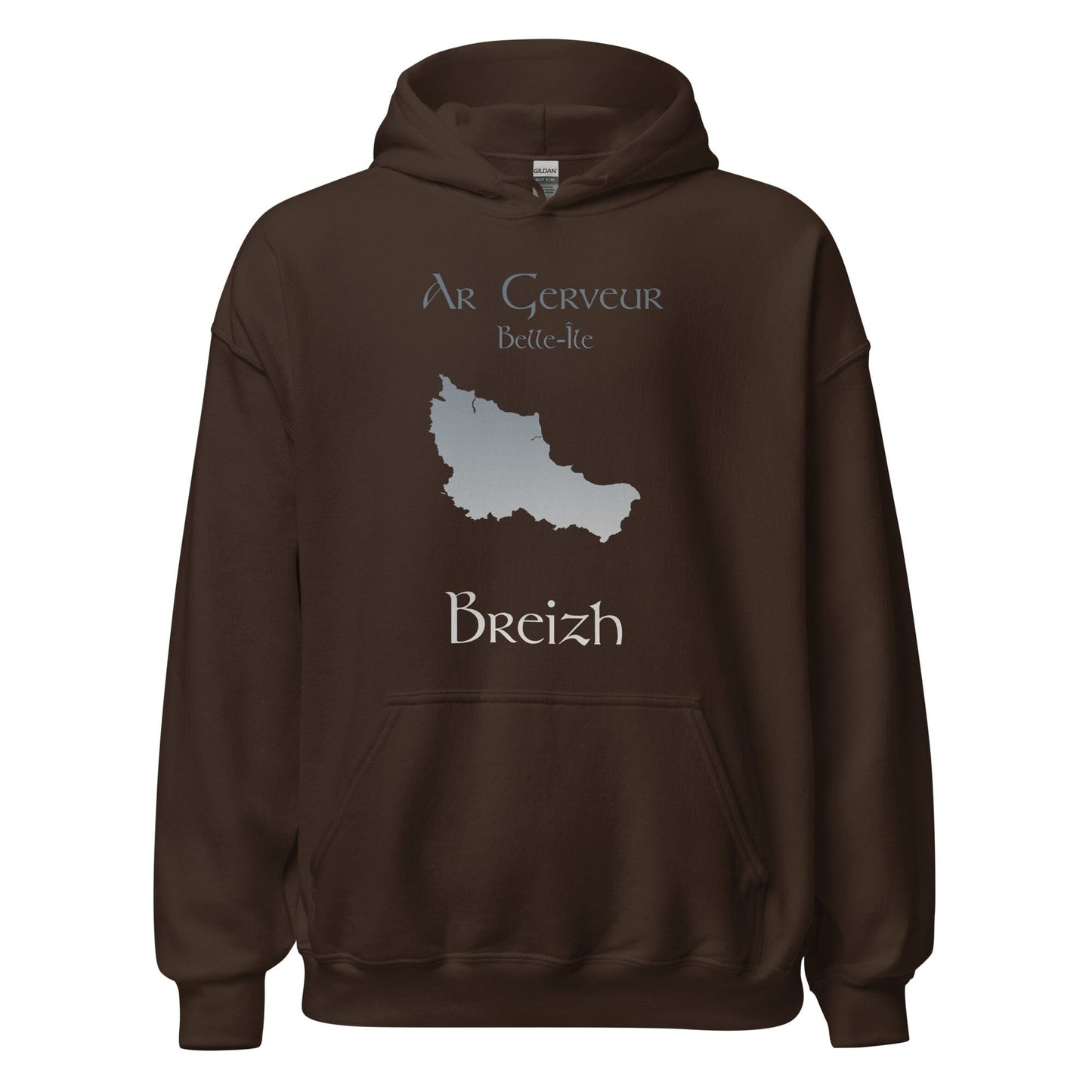 Sweatshirt unisexe à capuche Ar Gerveur Belle-Île sweat-shirt Bevet Breizh Chocolat Noir S