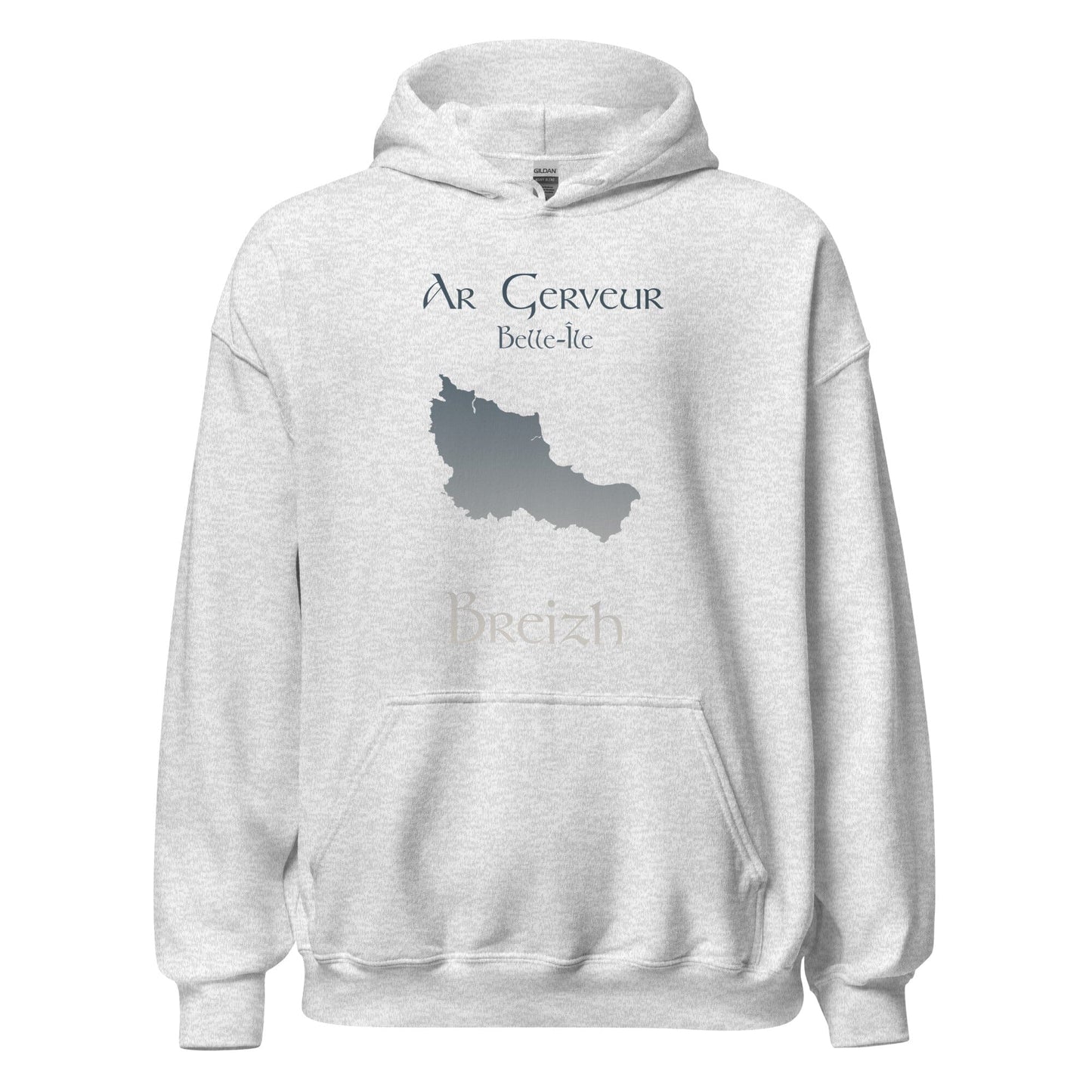 Sweatshirt unisexe à capuche Ar Gerveur Belle-Île sweat-shirt Bevet Breizh Gris Pinchard S