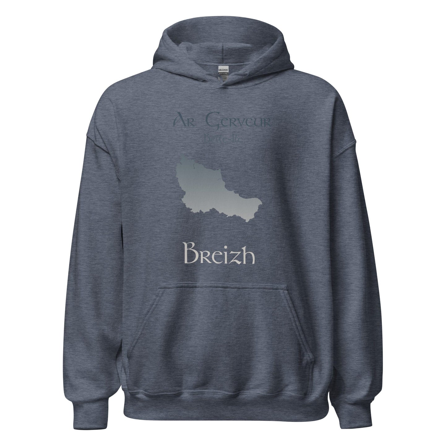 Sweatshirt unisexe à capuche Ar Gerveur Belle-Île sweat-shirt Bevet Breizh Heather Sport Dark Navy S