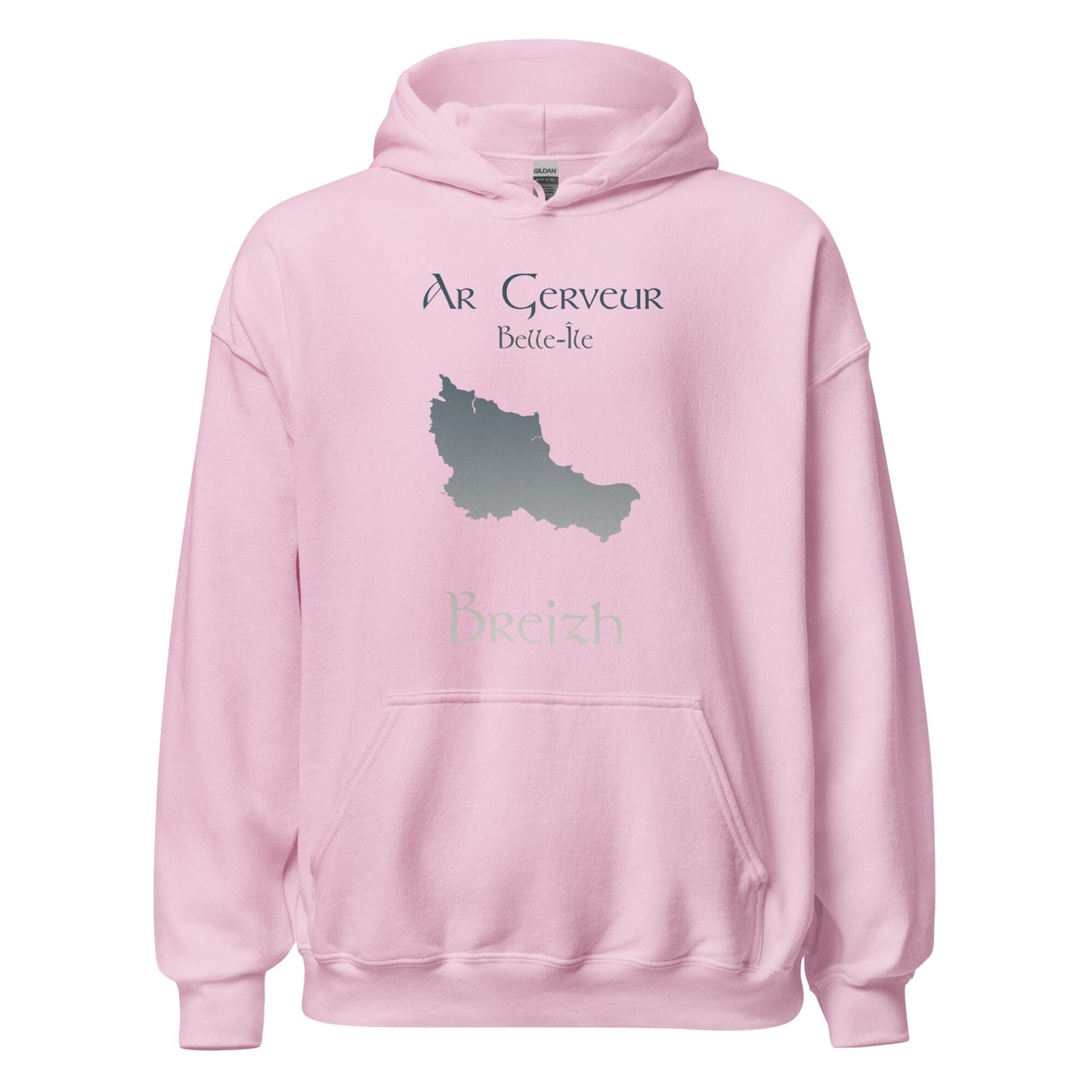 Sweatshirt unisexe à capuche Ar Gerveur Belle-Île sweat-shirt Bevet Breizh Rose Clair S